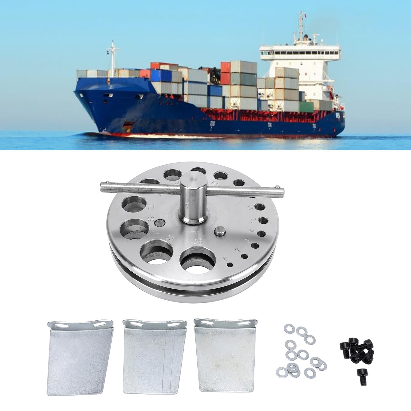 PUSOKEI Conjunto de Punzón de Junta Marina IMPA613056 |Fabricación de Discos de Orificio Redondo de 6-38 Mm para Construcción Naval