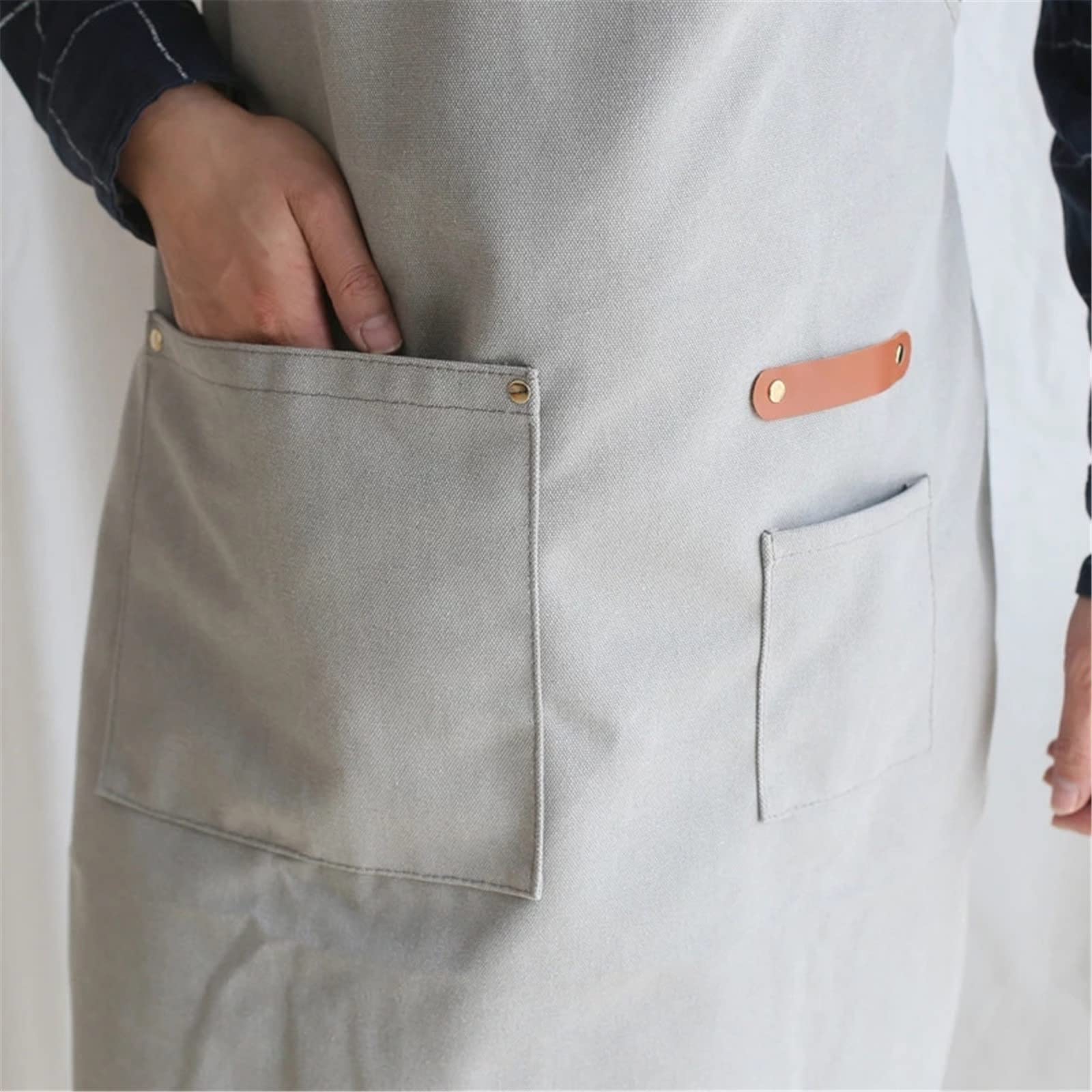 delantal de carpintería, delantal de herramientas, Delantal de herramientas Delantales con bolsillos Camarera Delantal de cocina Comida Barista Delantal al aire libre for hombres y mujeres(Grijs)
