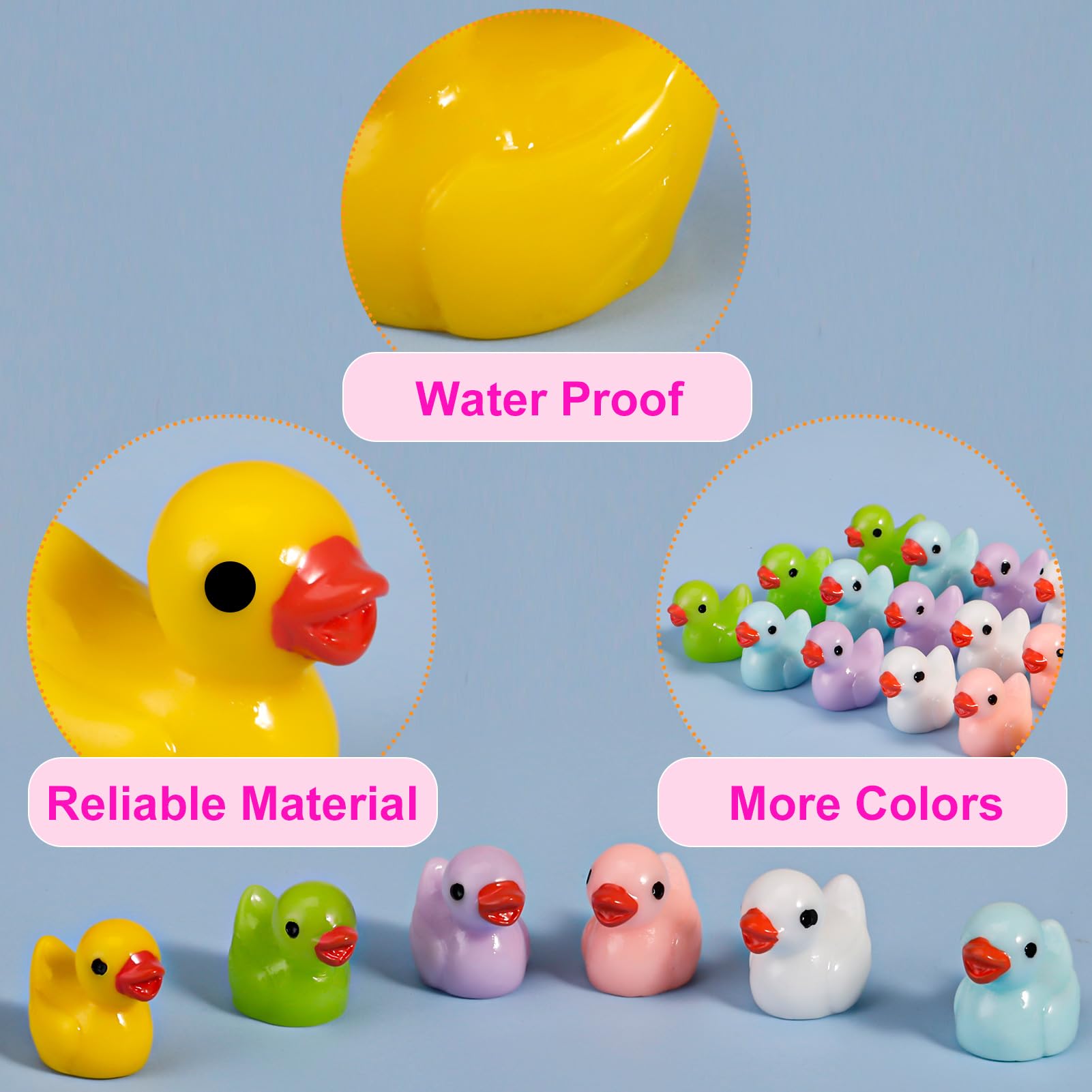 Fanshiontide 120 Mini Canards En Résine – 12 Couleurs Vives, Figurines Pour Aquarium, Décoration Maison De Poupée, Cadeau Surprise