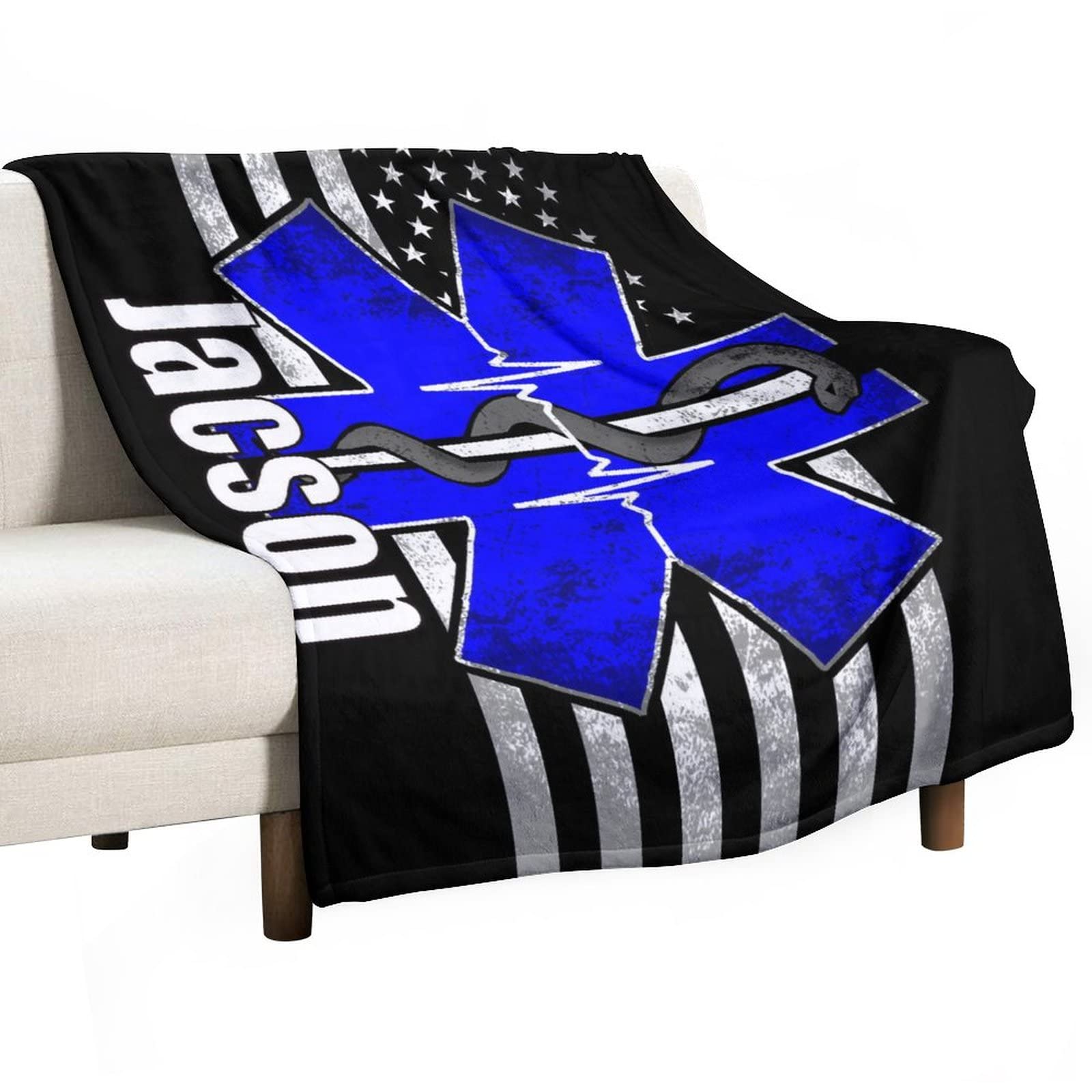 Puurbol Personalized EMT Blanket Paramedic Throw Blankets