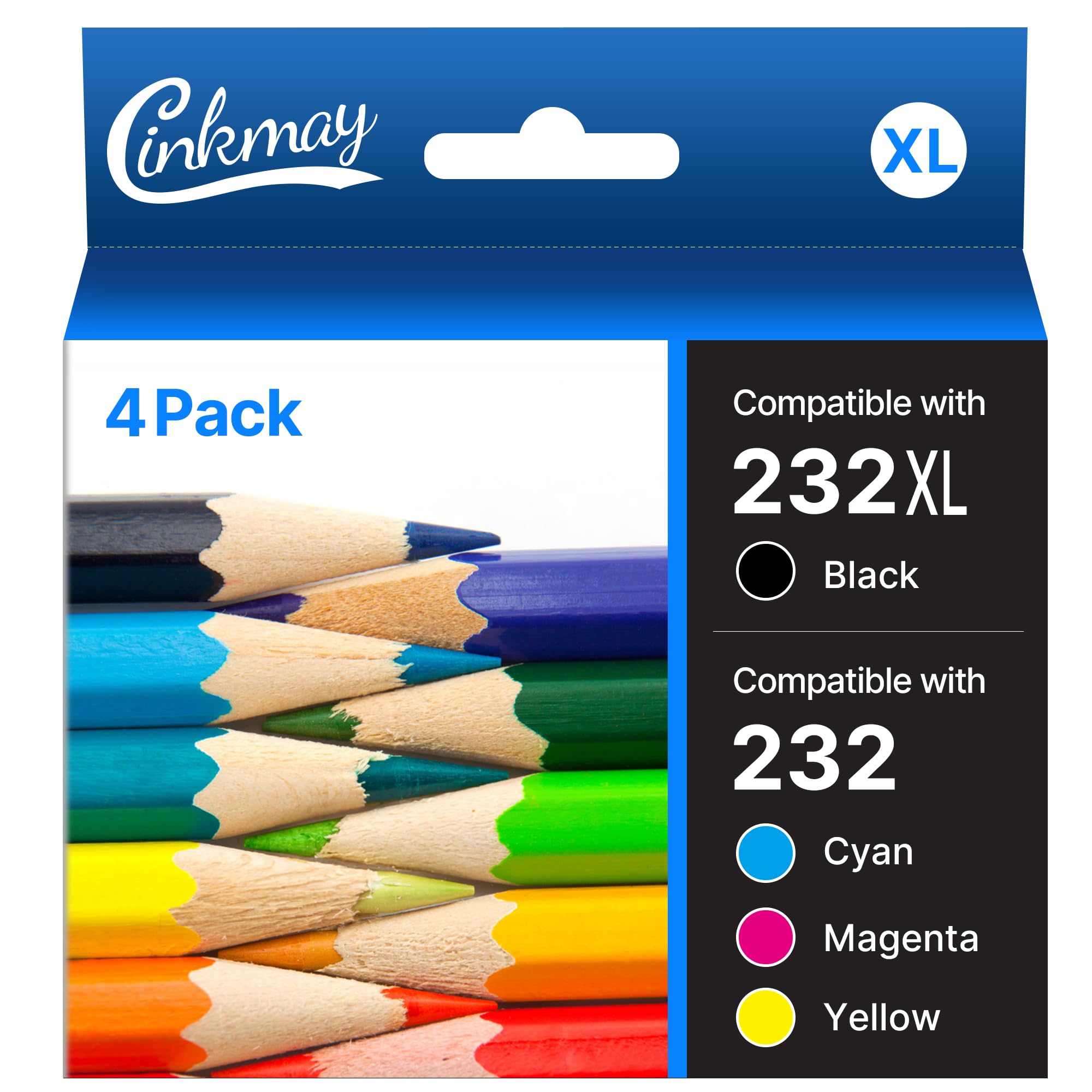 232 T232 XL Ink Cartridges Remanufactured for Epson 232 XL Ink Cartridge T232XL Combo Pack to Compatible for Epson Workforce WF-2930 2950 Expression Home XP-4200 4205 Printer (4 Pack)