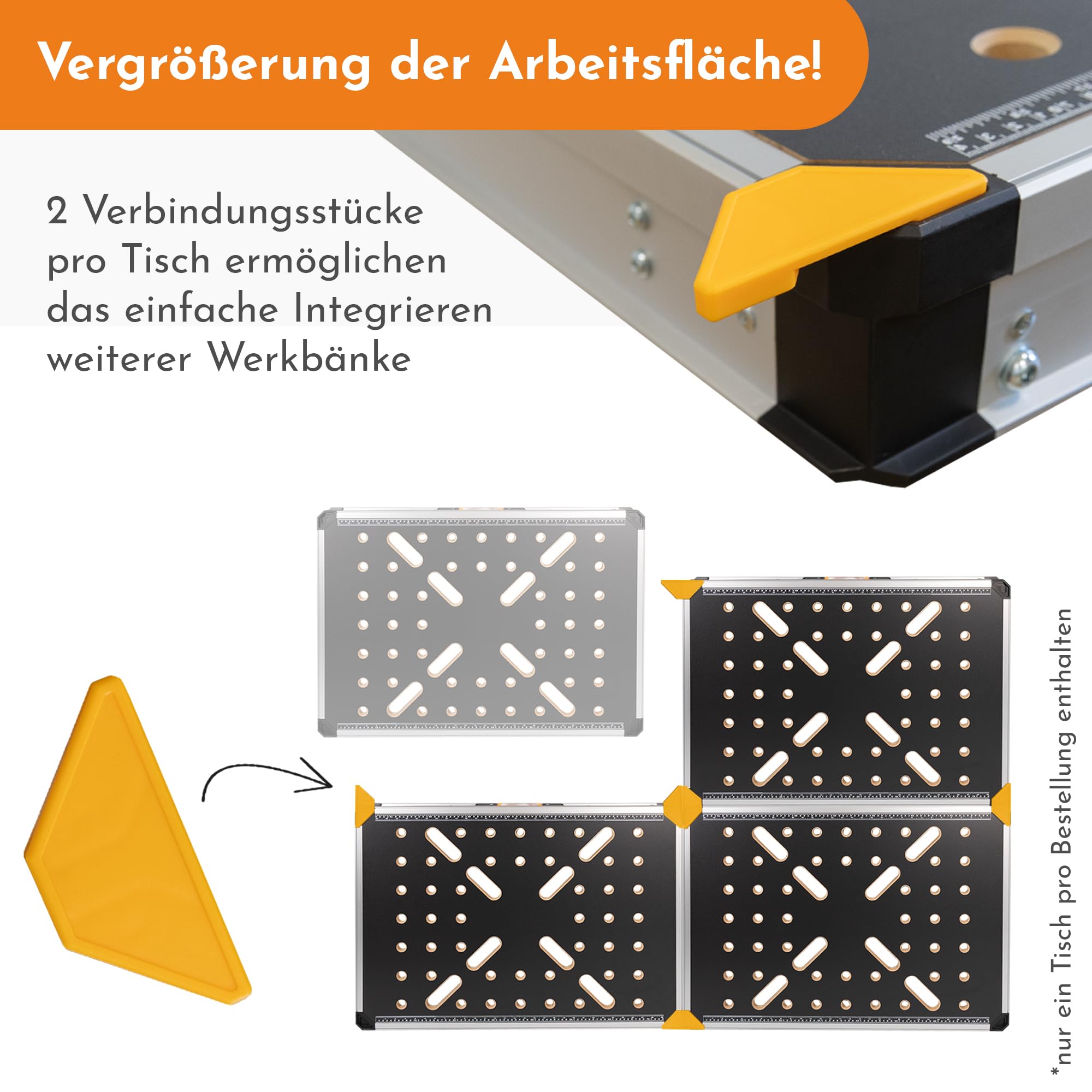 LEMODO Mobile Werkbank klappbar, höhenverstellbarer Multifunktionstisch für Werkstatt & Baustelle, stabile Klappwerkbank mit großer Arbeitsfläche, 454 kg Tragkraft, viel Zubehör & Ordnungssystem