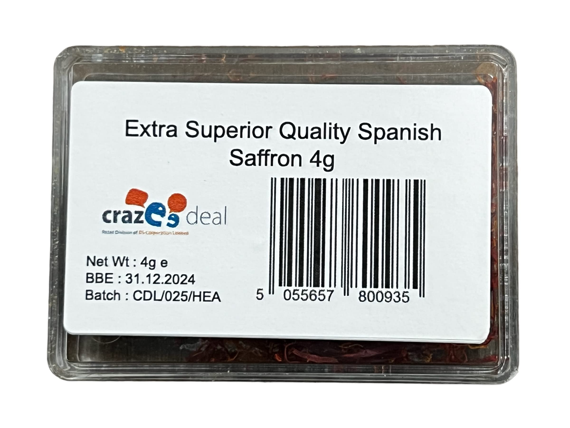 Extra Superior Pure Spanish Saffron Strands 4g | Azafran | Zaffron | Mancha