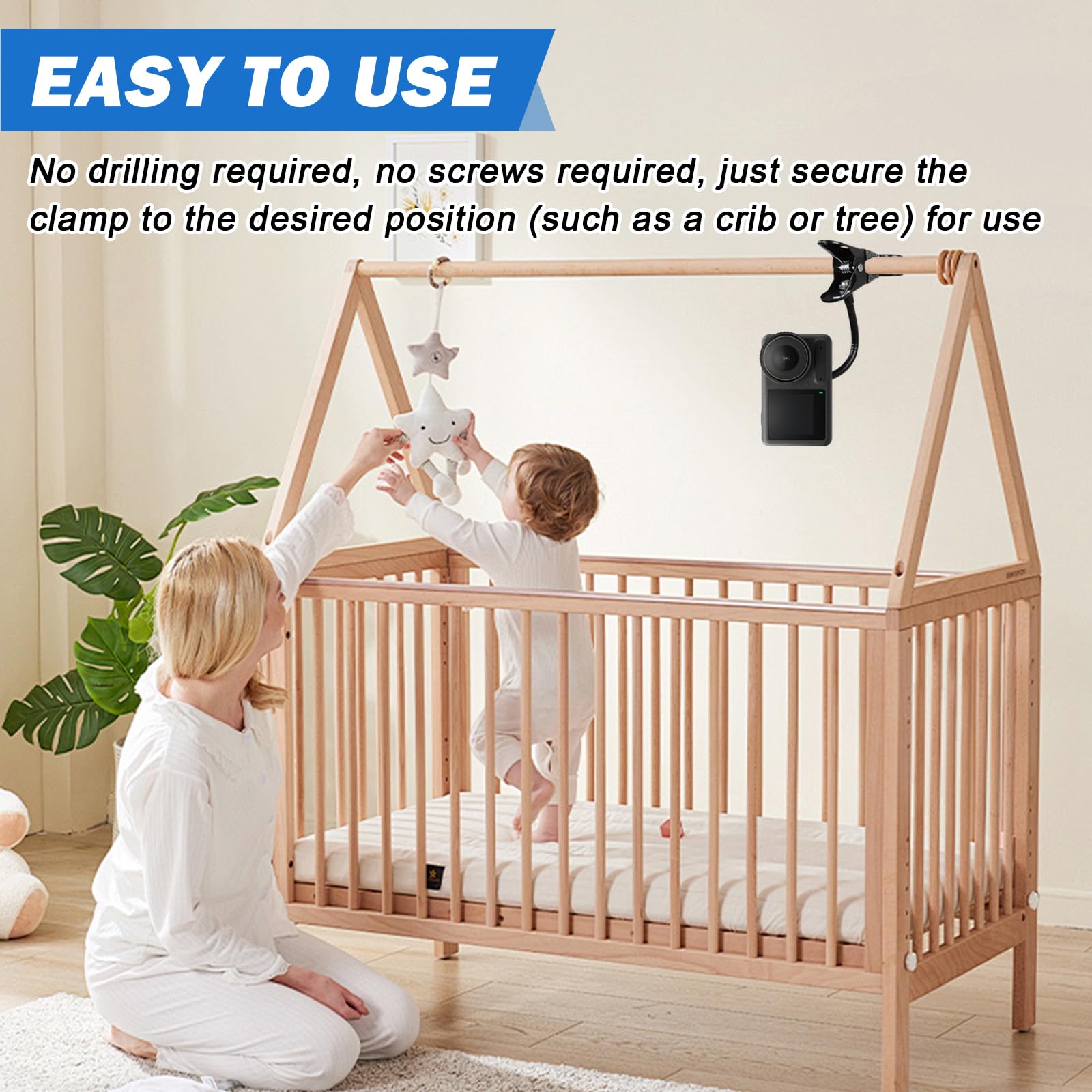 Lot de 3 supports flexibles pour caméra Eufy Cam 2C/2C Pro/3/3C, support de serrage universel en métal pour EufyCam 1/2/EufyCam E, support de mât flexible pour Arlo Ultra/Ultra