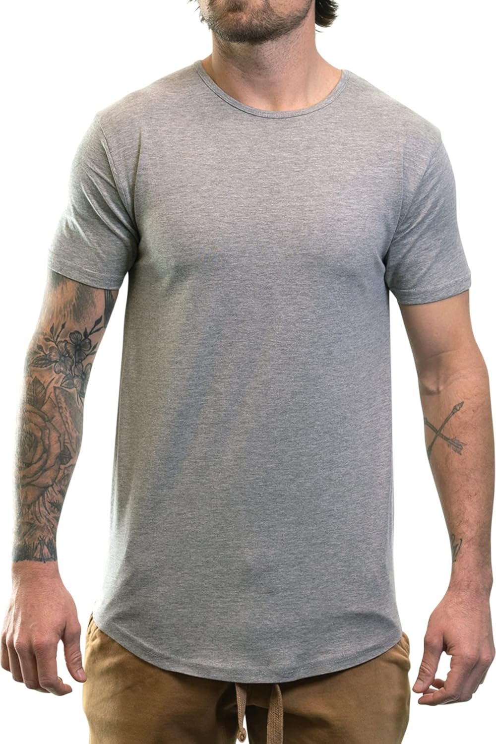 ShirtBANC Hipster Hip Hop Elong Drop Cut Mens Shirt Dance Dropcut Tshirt X-Small Athletic Heather