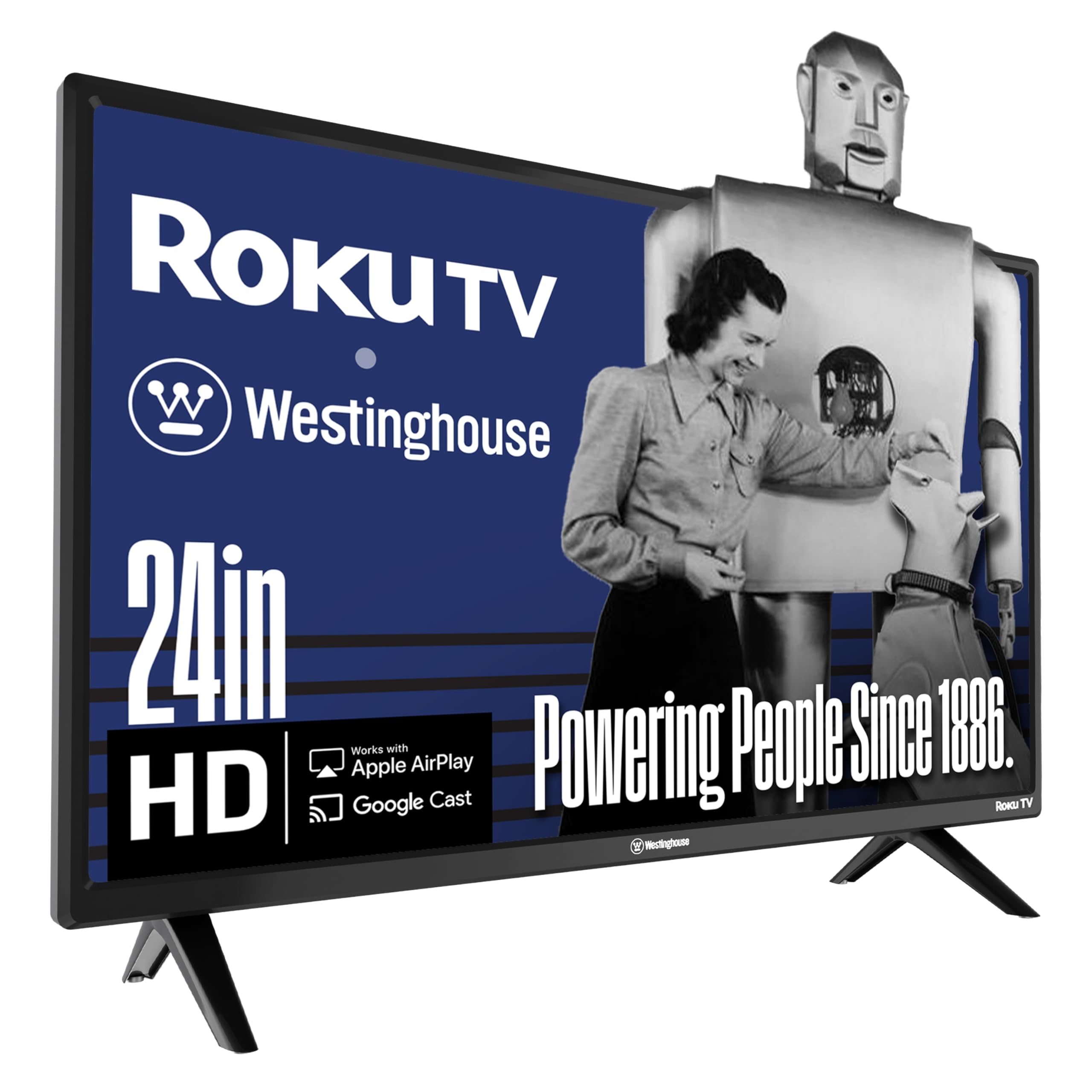 Westinghouse Roku TV - 24 Inch Smart TV, HD Television with Wi-Fi Connectivity and Mobile App, Flat Screen, Bluetooth, Compatible with Apple AirPlay, Alexa and Google Assistant