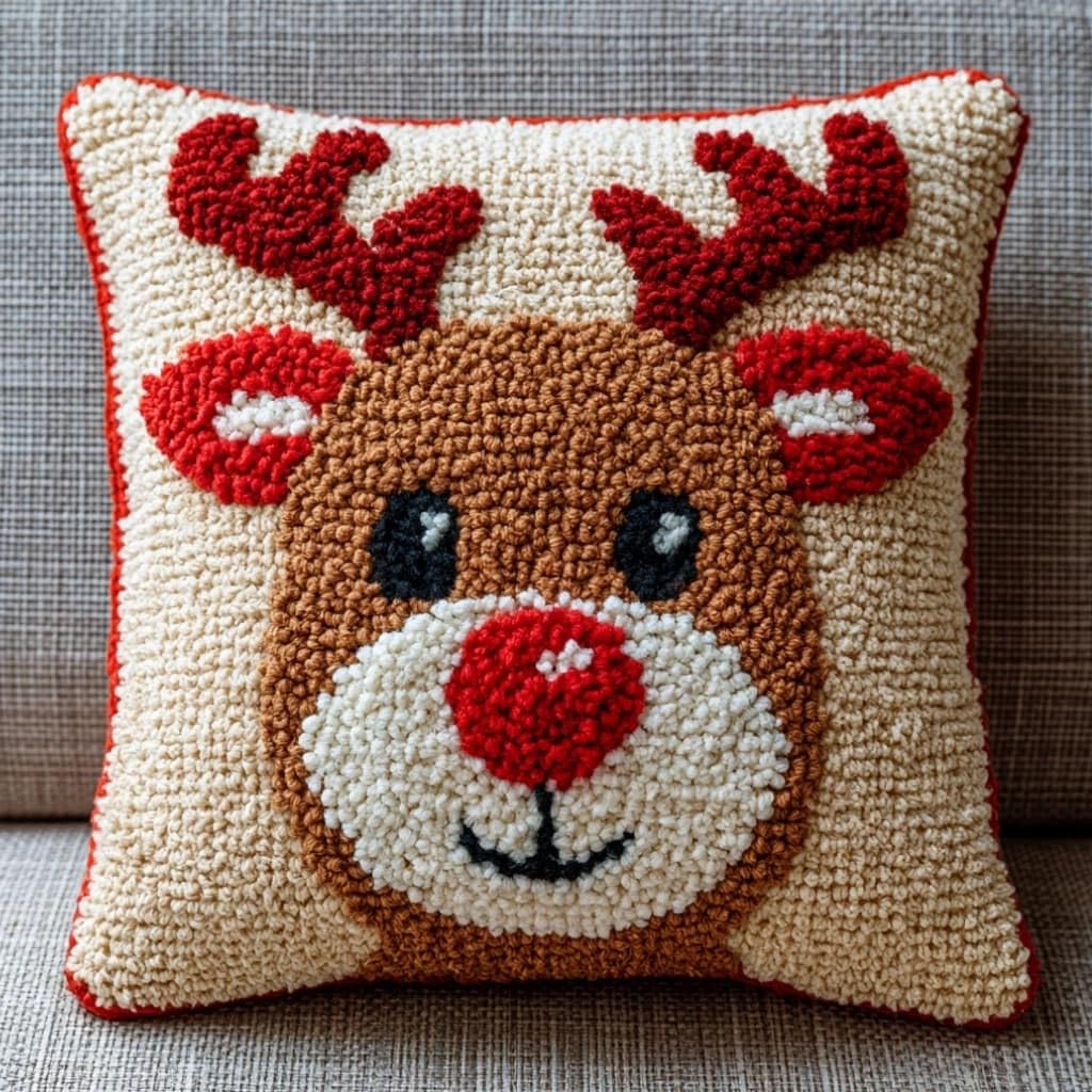 Taxpy Latch Hook Kits for Adults,Reindeer 17X17 in.