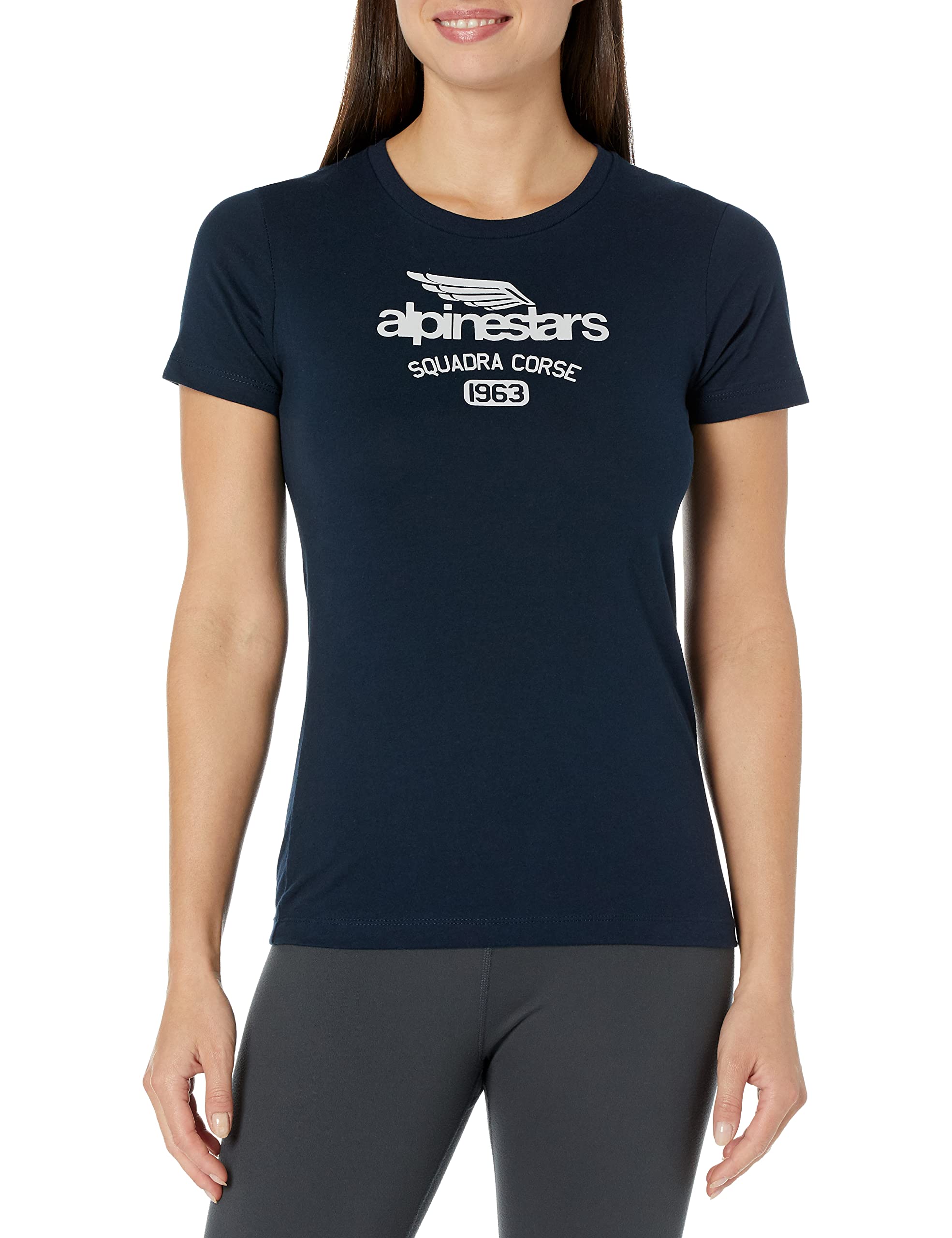 ALPINESTARS Unisex-Adult's Women's Winged Team Tee, Navy, 2X-Large
