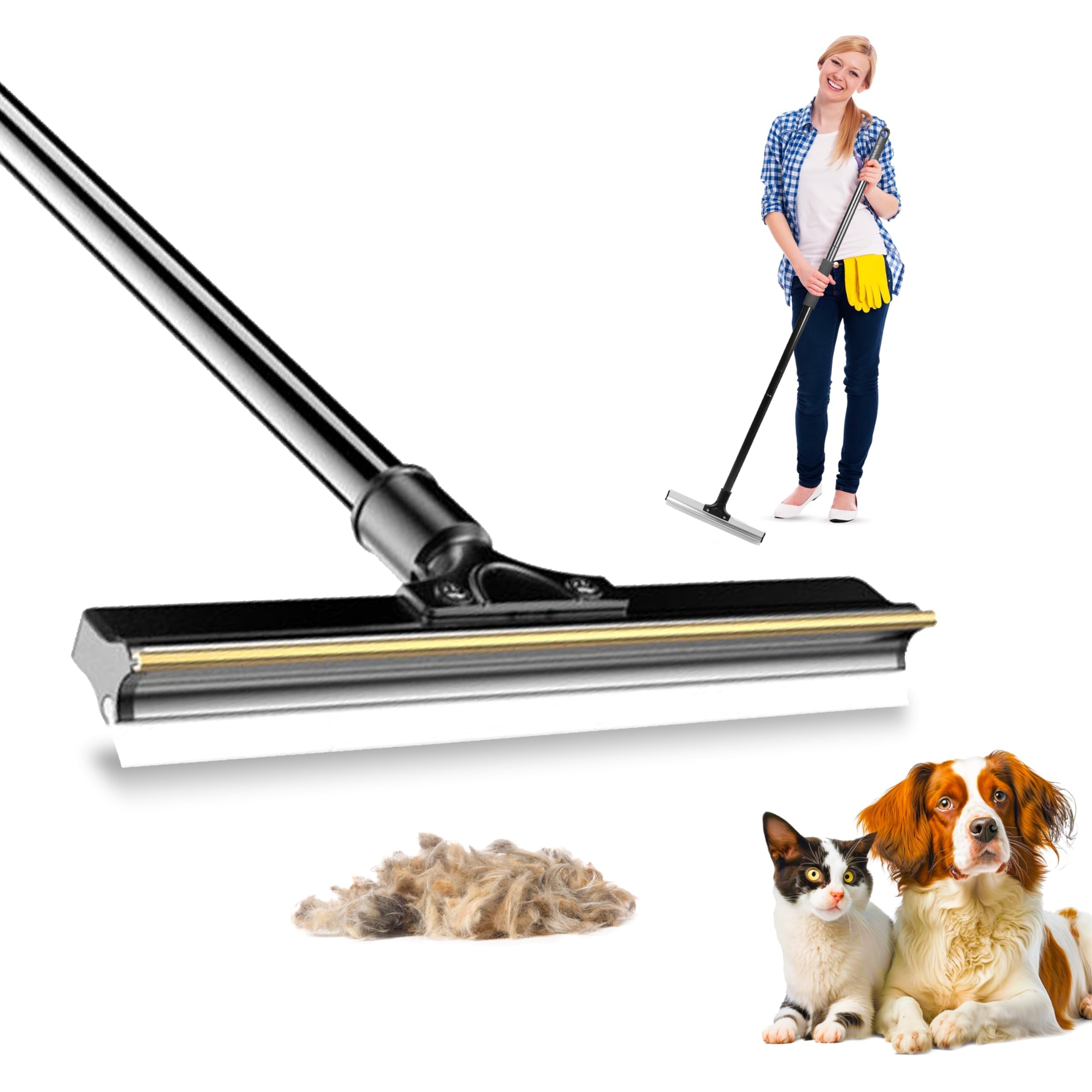 Curioh Ultimate Dual Sided Carpet Rake for Pet Hair Removal on Rugs Tiles & Wood