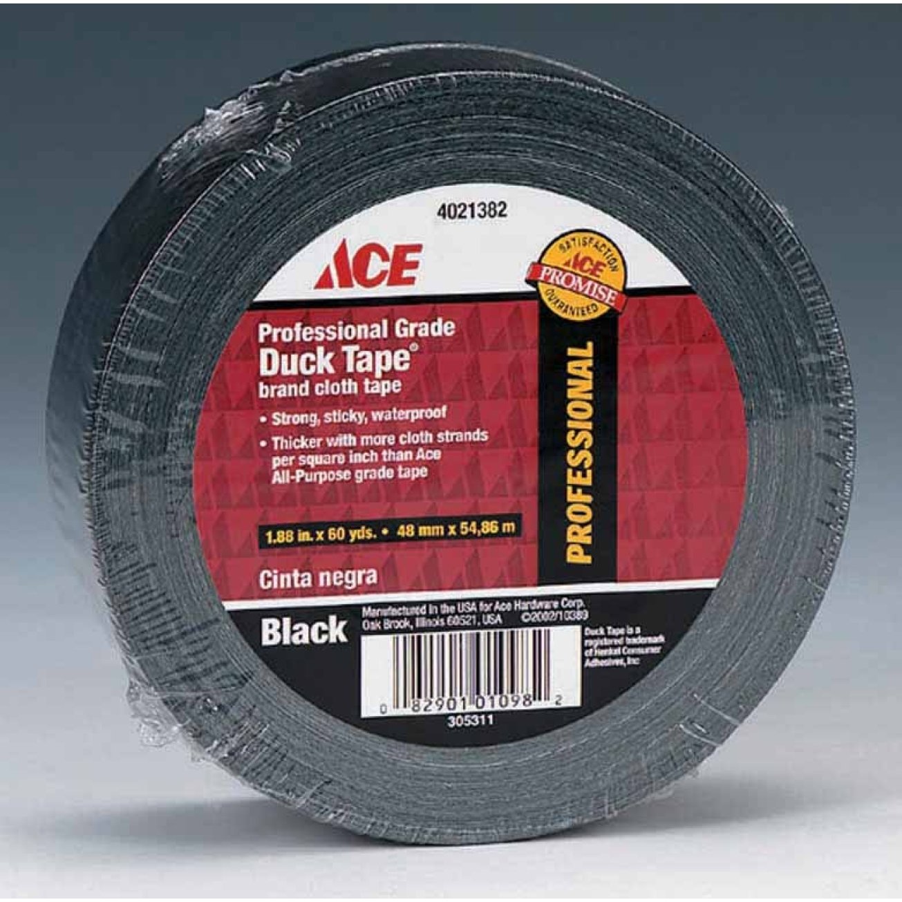 Henkel 5001098 Professional Grade Duck Tape, 60 yards Length, 17/8" Width, Black Duct Tape