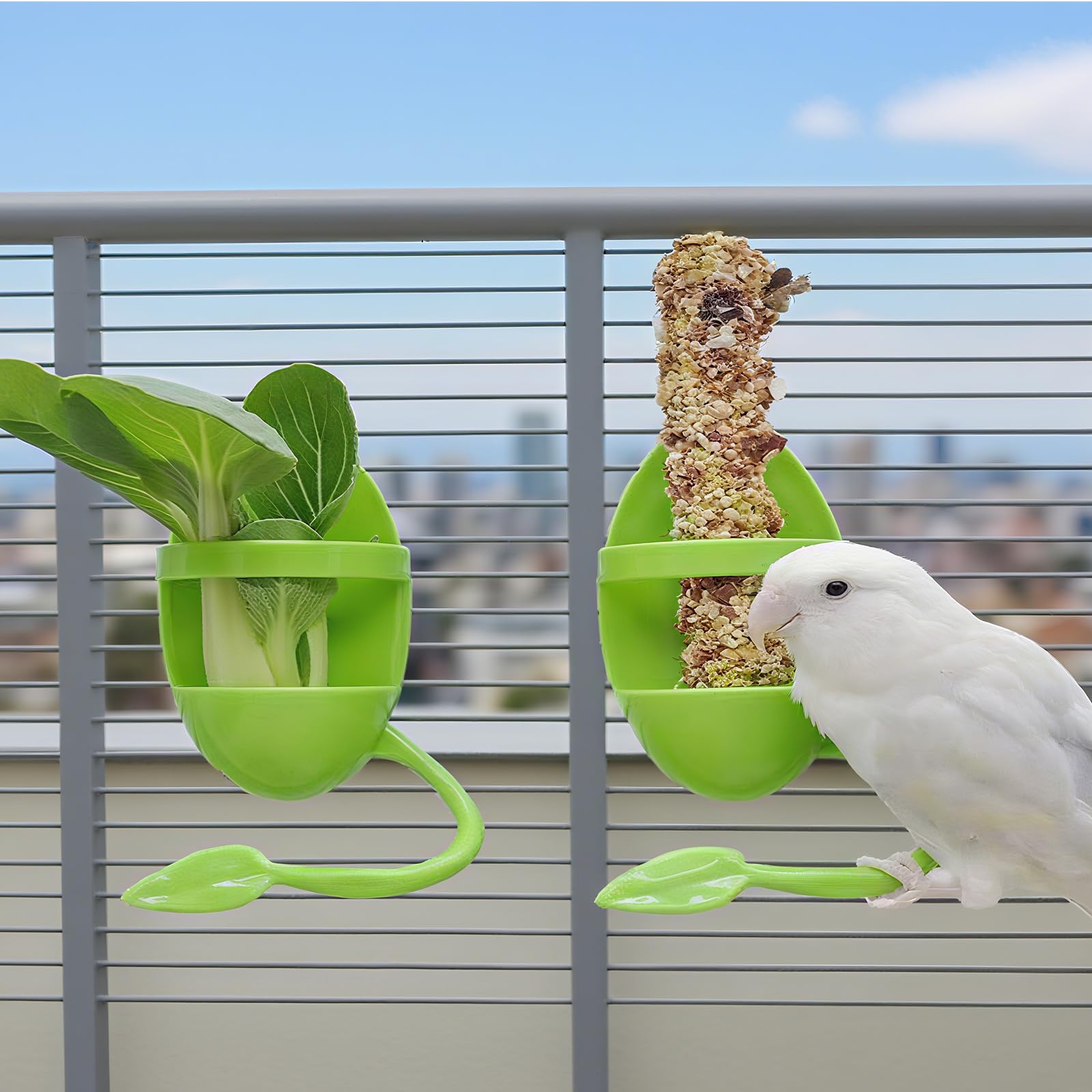 2pcs Cuttlebone Holder for Bird Cage, Plastic Food Holder for Cuttlebone for Birds, Parakeets, Cockatiels, Budgies and Finches - Cuddle Bones Feeding Rack - image 6