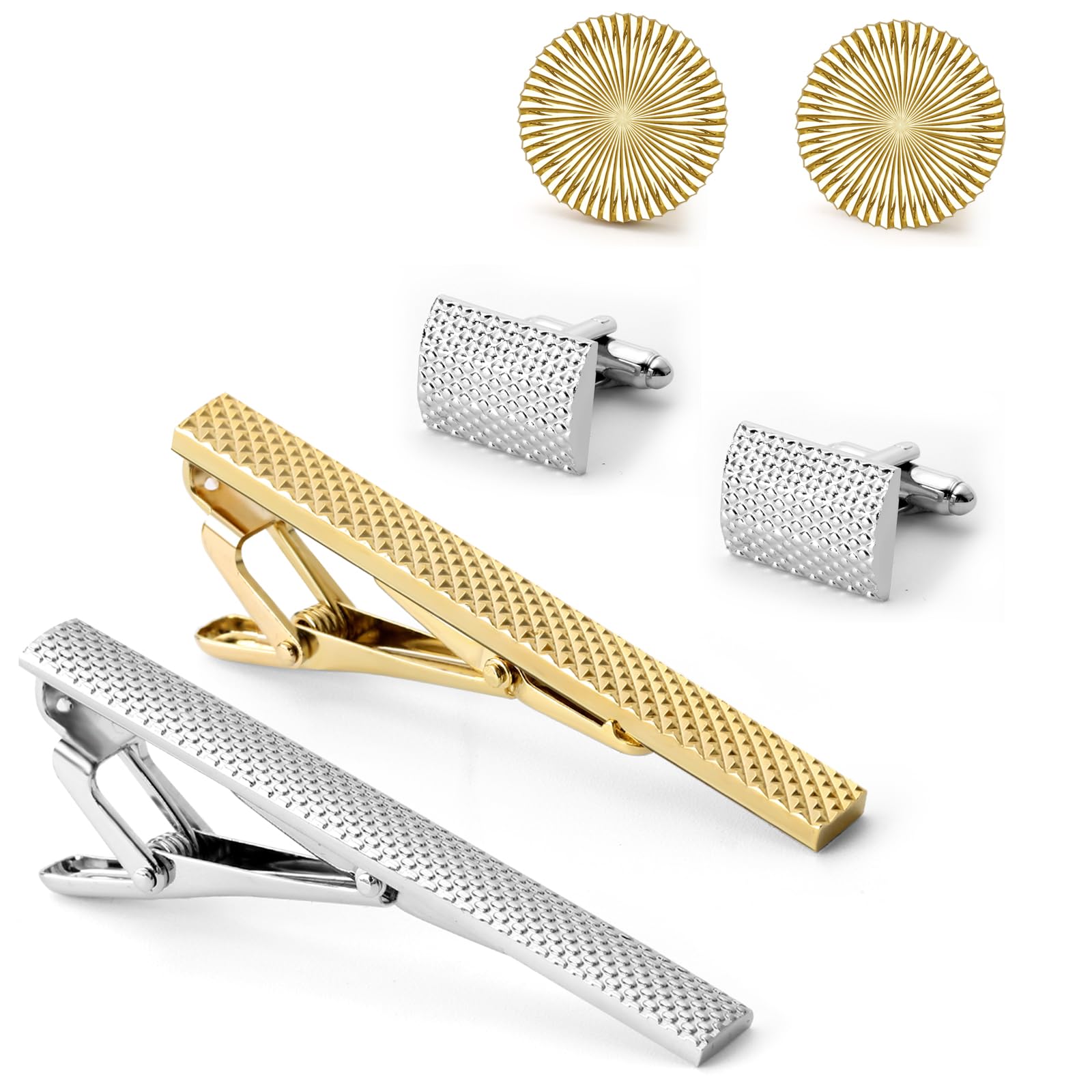 URKEY Cufflink and Tie Clip Set - Men's Jewelry Accessories in Gift Box