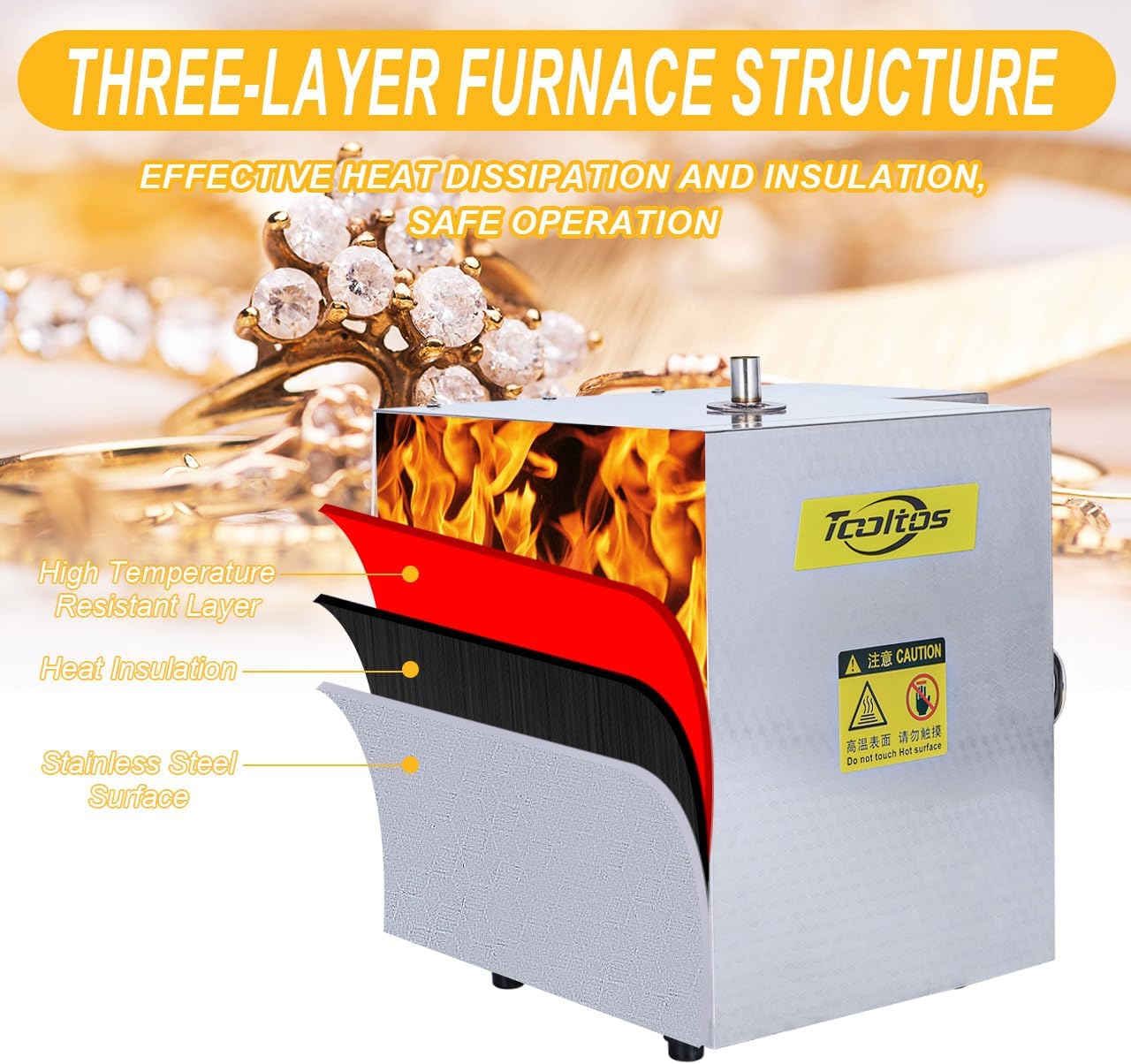 1500W Jewelry Casting Burnout Furnace Oven Machine,High-Temperature Resistant Furnace