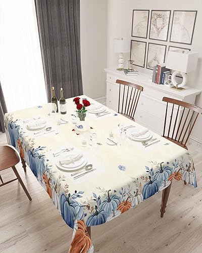 Miniatura 9 de Mantel floral de tulipanes verde azulado impermeable para mantel redondorectangularovaladocuadrado de 60 x 84 pulgadas, mantel para otoño, baby