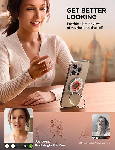 Miniatura 9 de JOYROOM Magsafe - Soporte magnético de 3 generación para teléfono Magsafe (vista de 180), anillo magnético para teléfono Magsafe, regalo de San