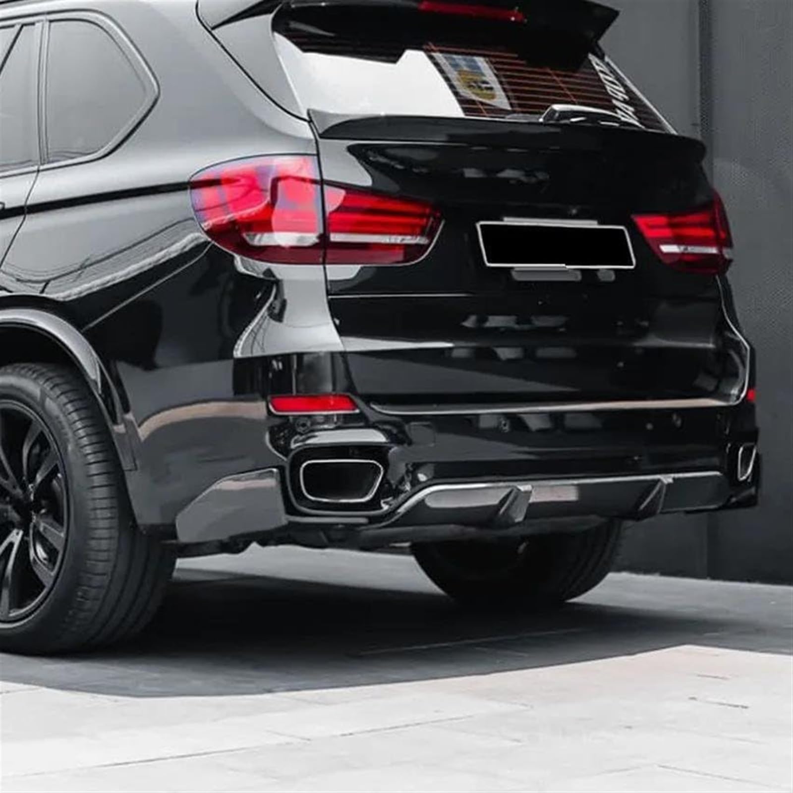 Tylny zderzak dyfuzor spojler splitter protector tylny spoiler akcesoria samochodowe, dla, dla X5 F15 2014 2015 2016 2017 2018 Spojler tylny samochodu(Gloss black)