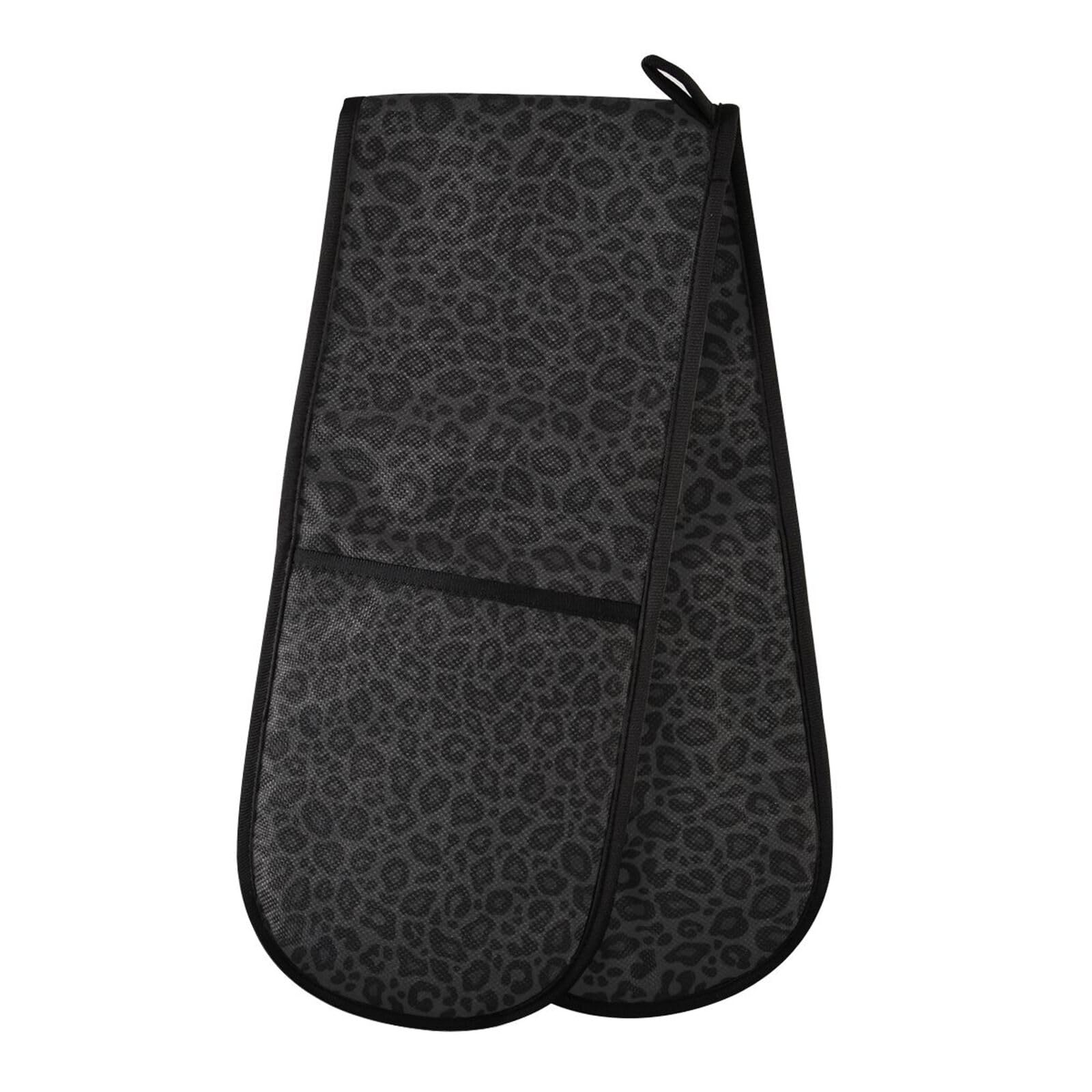 Double Oven Gloves Heat Resistant Leopard Print Double Oven Mitts Pot Holder Heat Protection Oven Gloves for Home Kitchen Baking Cooking BBQ Microwave