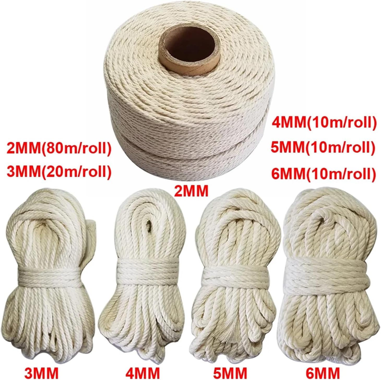 Natural Cotton Rope Wrapped lace Rope tag Hanging Handmade Accessories DIY(2mm 80m)
