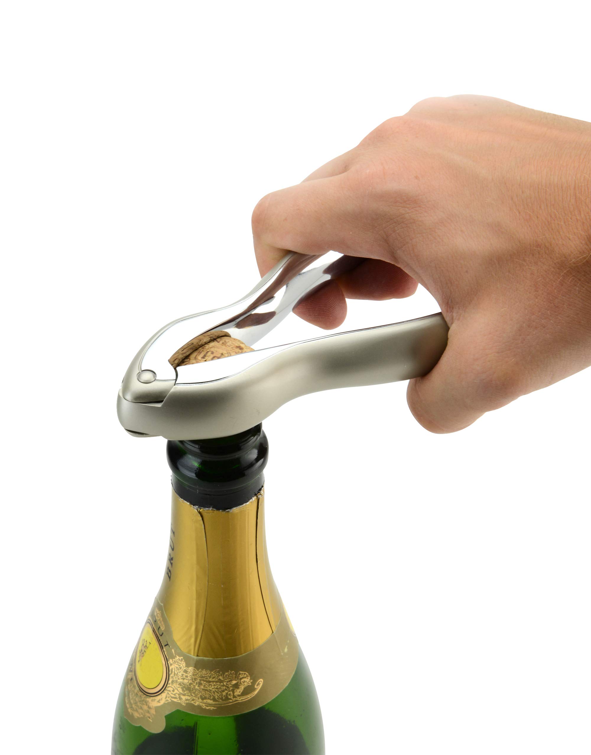 Rabbit Velvet - Kit d'Accessoires pour Champagne avec Tire-Bouchon et Bouchon, Coffret Cadeau, Métal