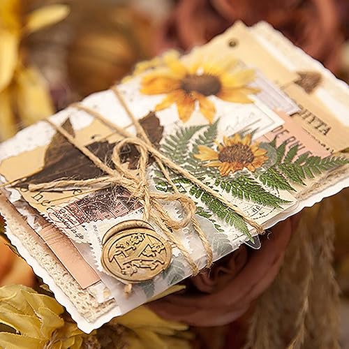 Miniatura 3 de MAXLEAF Juego de calcomanías transparentes impermeables  48 piezas vintage de plantas y flores, calcomanías impermeables de gran tamaño para