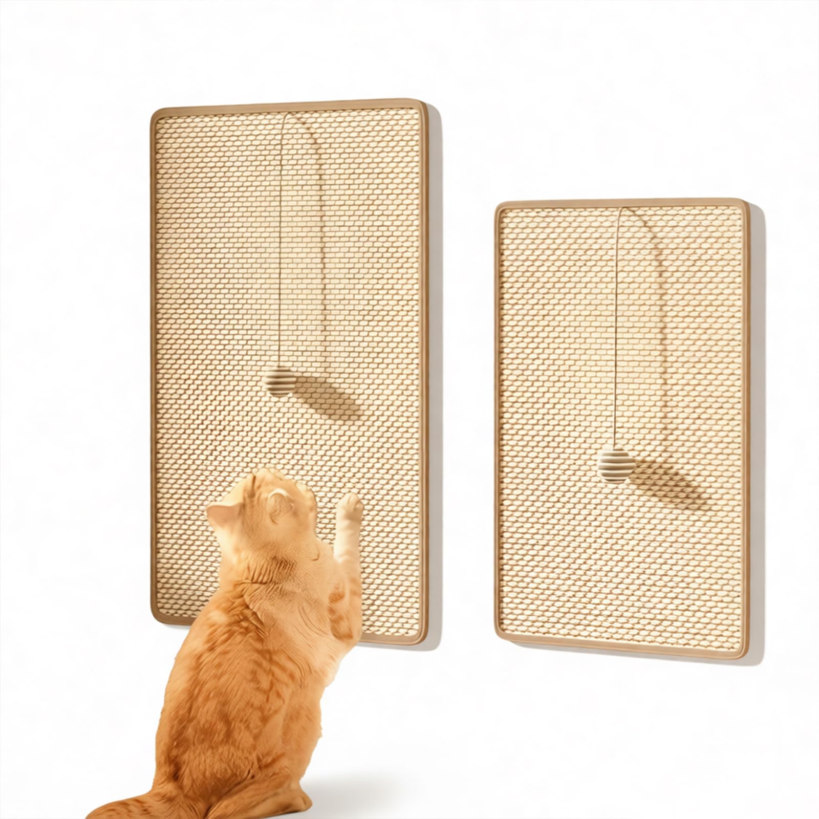 Amazon | GIIPET 猫 爪とぎ 壁掛け マットサイザル麻【クズが出ない