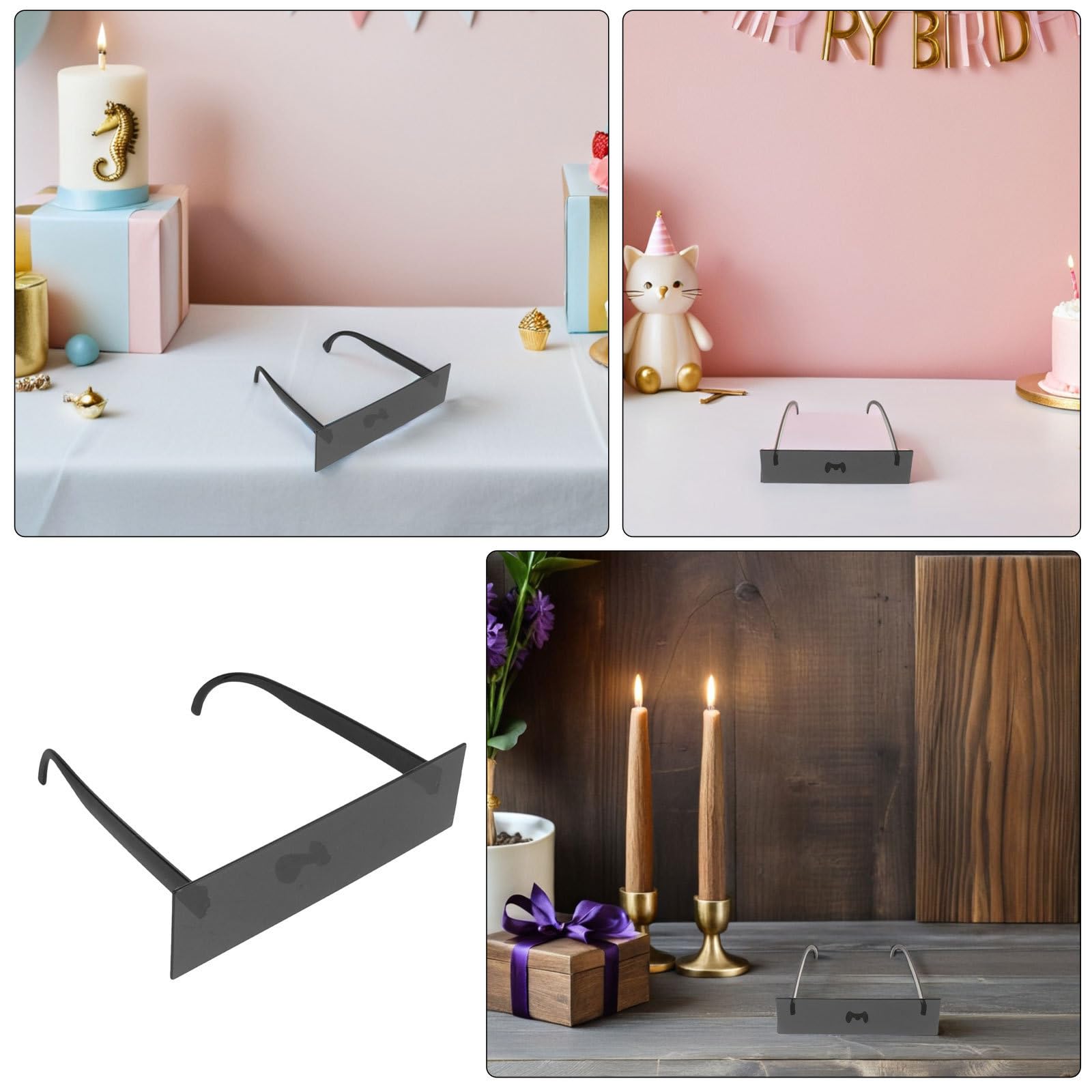 Healvian 16 Stück Neuartige Schwarze Partybrillen mit Weichem Sitz und Leichtem PC Material Kostümaccessoires für Silvester und Halloween Feiern