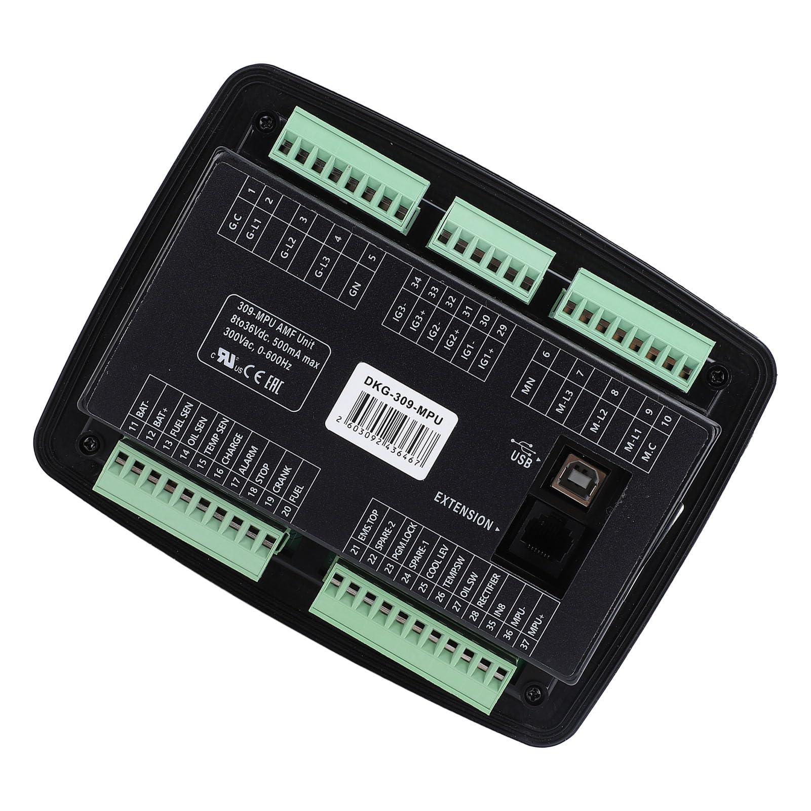 Panel de Control del Generador DKG309 Panel Controlador de Grupo Electrógeno Seguro y Duradero para de Alerta 8-36V