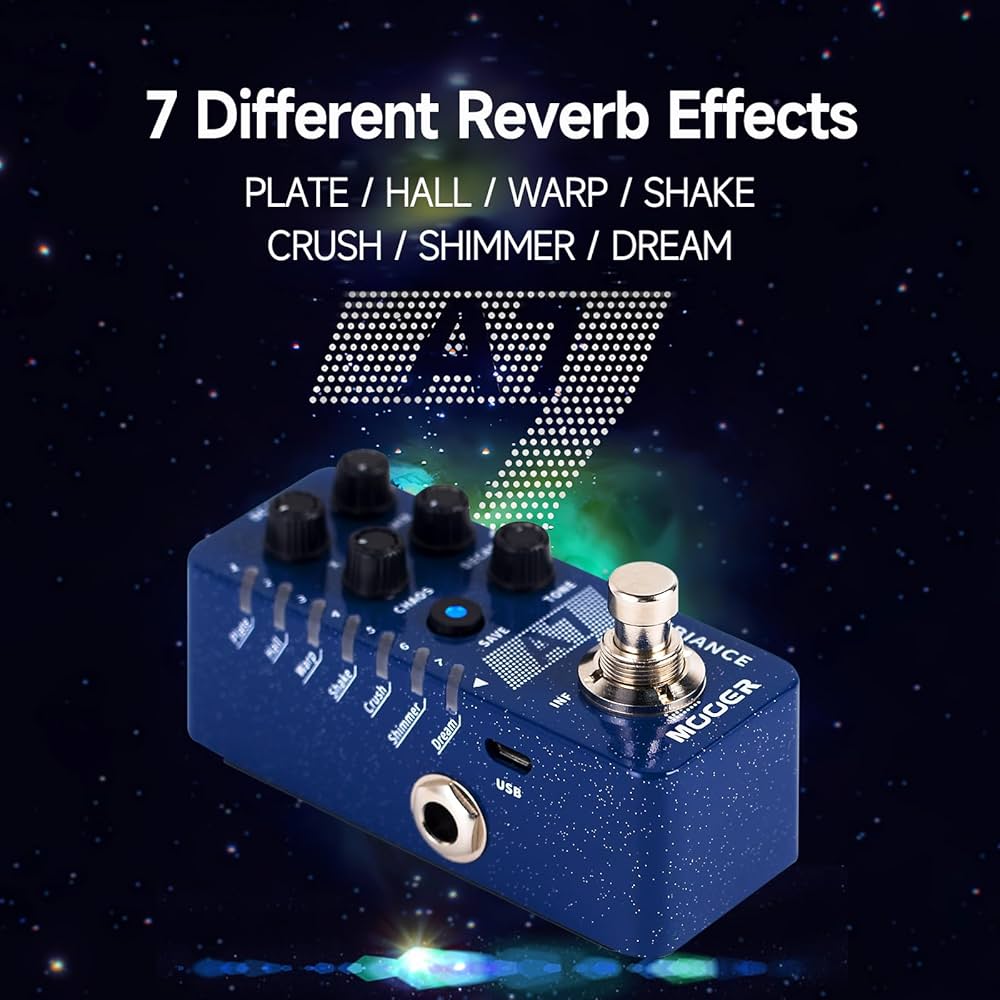 ギター MOOER A7 AMBIANCE REVERB MOOER A7 Ambiance Reverb Guitar Pedal Mini Versatile Pedal