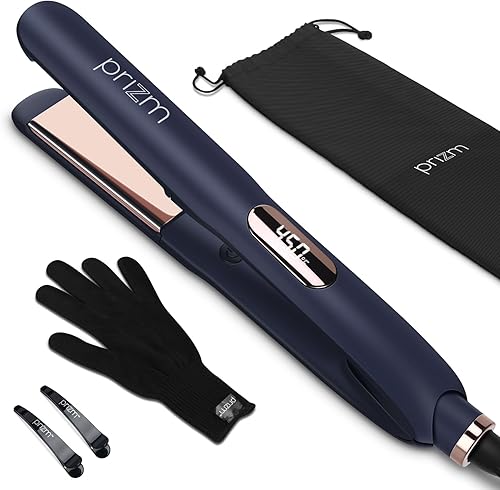 Miniatura 1 de Plancha plana para alisar el cabello, plancha de pelo de 1.25 pulgadas y rizador 2 en 1, plancha de pelo Prizm con temperatura de ajuste de 330 F a