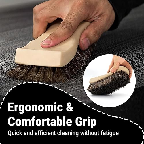 Vista 13 de YeewayVeh Juego de 3 cepillos para detalles de automóvil, pelo de jabalí, cerdas suaves y afiladas, conexión de codo, naranja Naranja