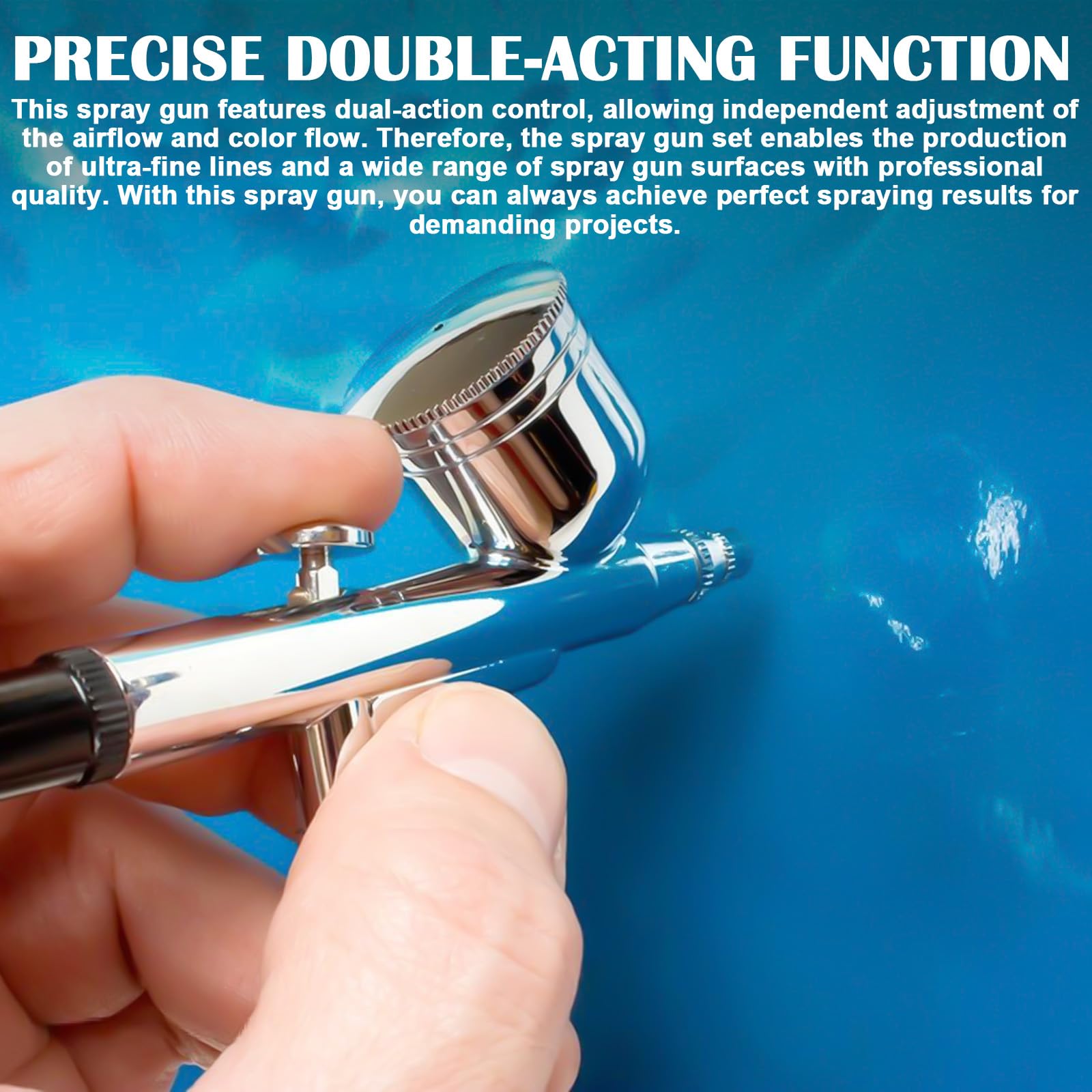 Set aerografo con compressore, 25 psi, kit aerografo portatile a doppia azione + accessori di pulizia per trucco, nail art, decorazione di torte, modellismo e tatuaggi