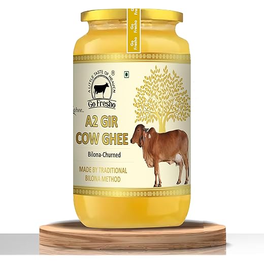 Go Fresho A2 Gir Cow ghee| Vedic Bilona Method|Pure, Natural & Healthy | 1000 ml Glass Bottle