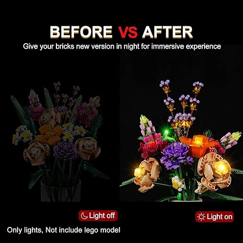 Miniatura 3 de DALDED Kit de luz LED para centro de mesa de flores secas Lego, compatible con Lego 10314, iluminando tu juguete para centro de mesa de flores