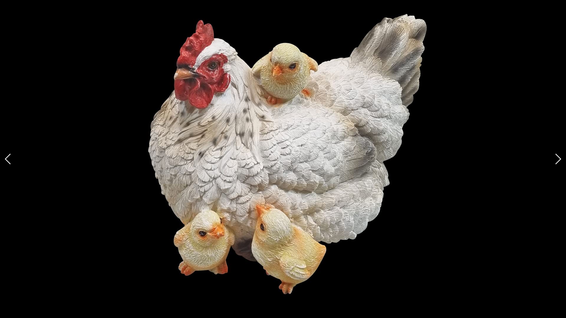 Dekofigur Henne Huhn Louise mit Küken lebensechte Tierfigur