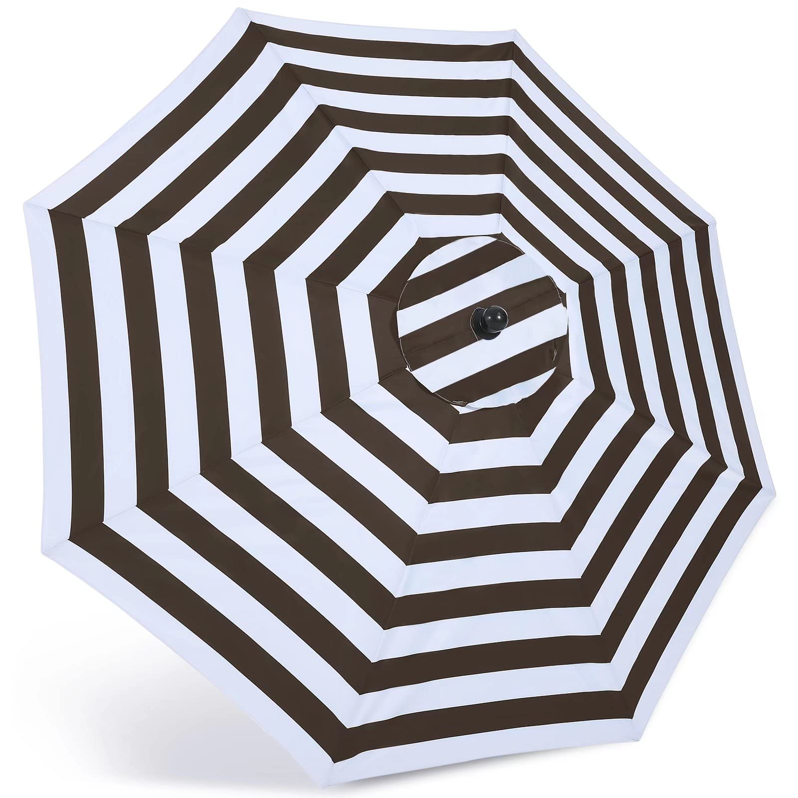ABCCANOPY 9ft Outdoor Umbrella Replacement Top Suit 8 Ribs (Brown&amp;White)