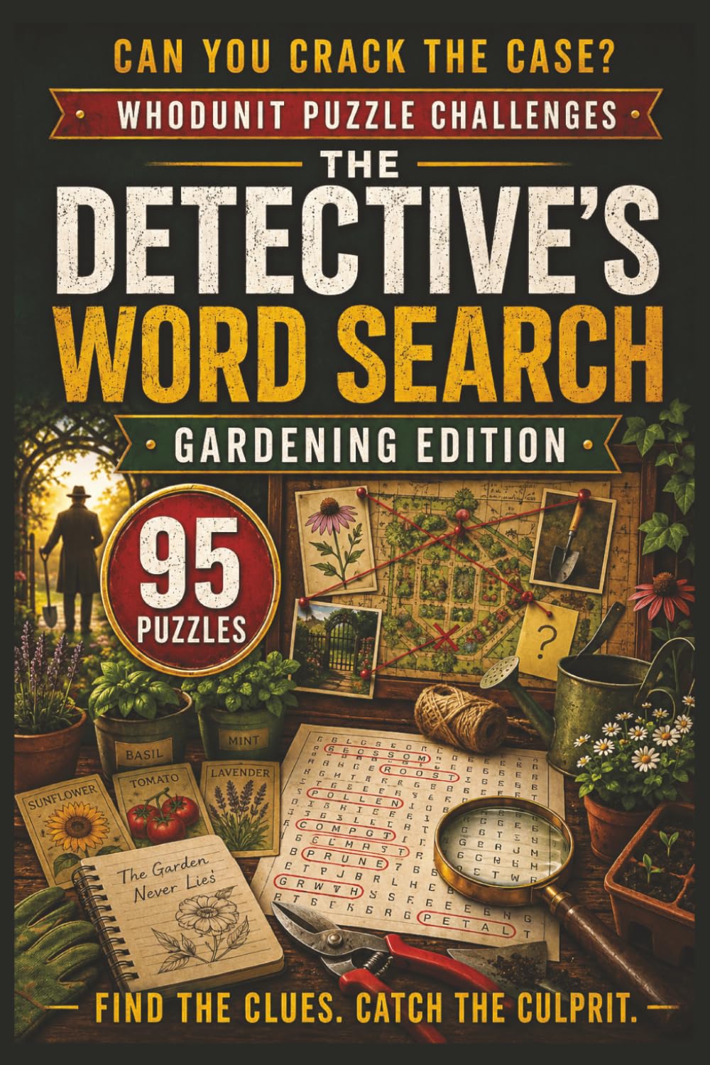 The Detective's Word Search: Gardening Edition: 95 Whodunit Puzzle Cases Set in Gardens and Greenhouses . Find the Clues, Name the Suspect, Crack the Crime (Whodunit Word Search Puzzles)
