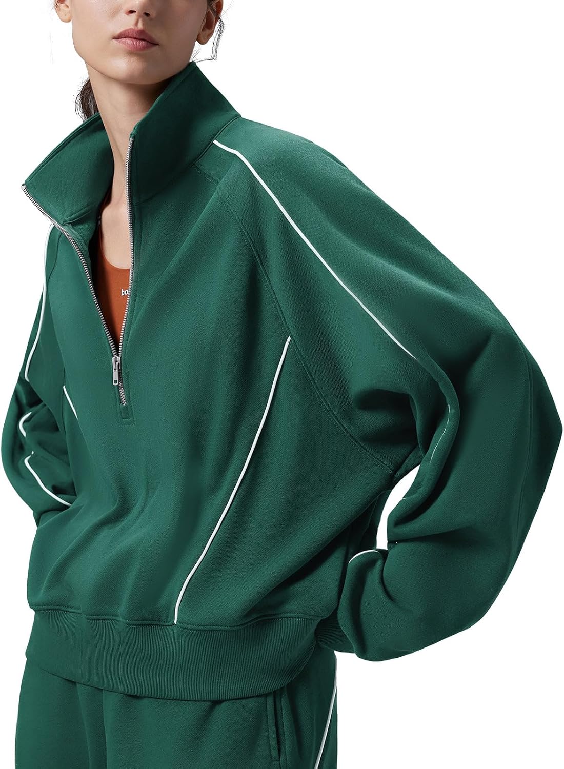 baleaf Women's Yoga Loose Fit Half-Zip Pullover Hoodie