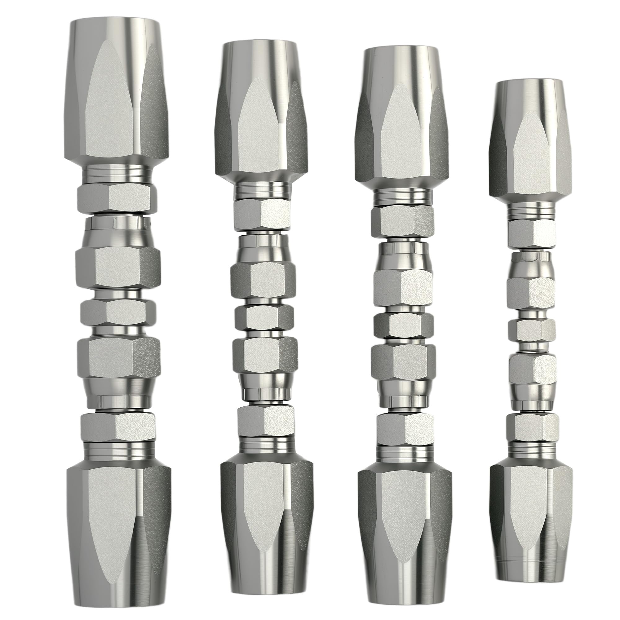 4pcs Reusable Hydraulic Hose Repair Kit,1/4",3/8",1/2" Inner Diameter Compatible with SAE 100R2 R16 R17 R19 2-wire Hydraulic Hoses,Can Quickly Repair