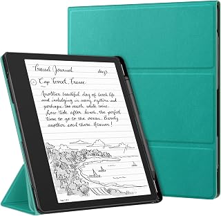 Fintie Case for 10.2" Kindle Scribe 2024/2022 | Tri-Folding Stand Case with Pen Holder, Auto Sleep/Wake, Back Magnet Jade Green