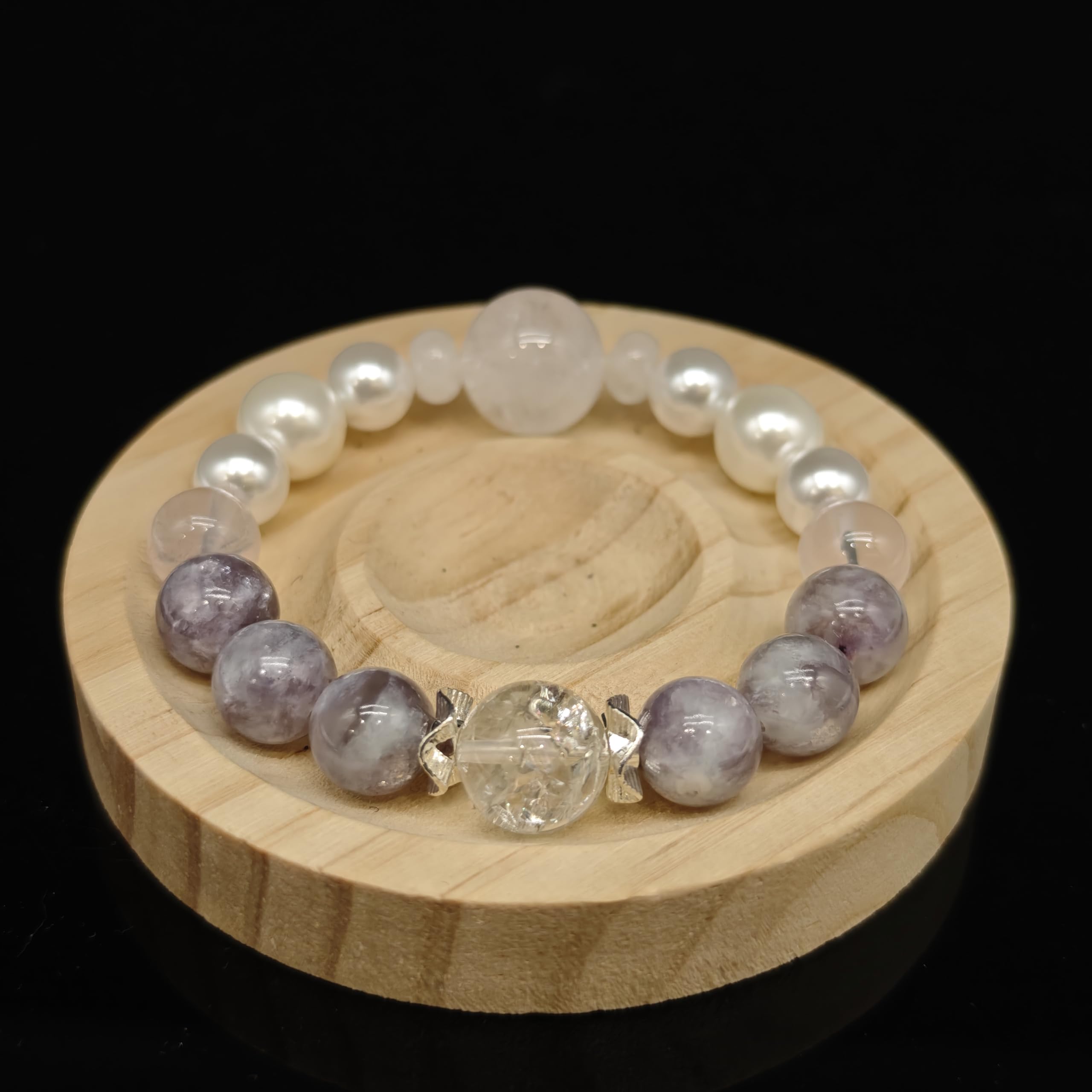 Bracciale Pietre Naturali Bracciale Personalizzato In Cristalli Naturali Fatto A Mano Da Donna – Gioiello Elastico Con Perline, Regalo Di Compleanno O Festività