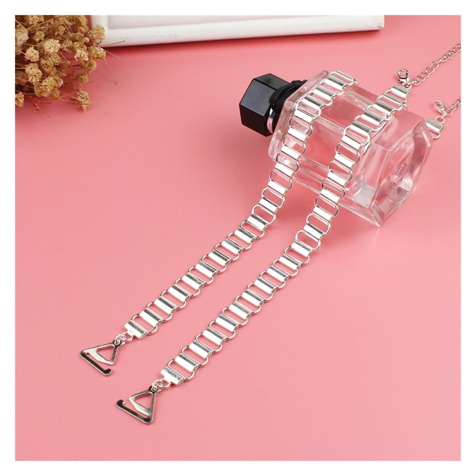 YGMNQAL Shoulder Straps Crystal Underwear Metal Bra Non-Slip Sexy Invisible Cool Women Strap For Decor(G-button,2.2cm hook)