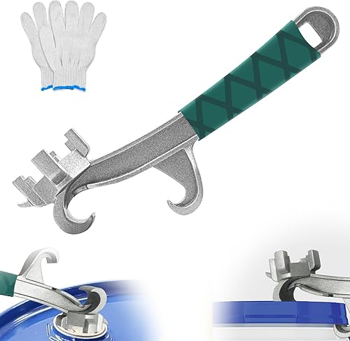 Llave de tambor de aluminio, abrelatas de cubo de metal, llave de cubo de plástico, cubo de 5 galones con abridor de tapa, se adapta a tapas de