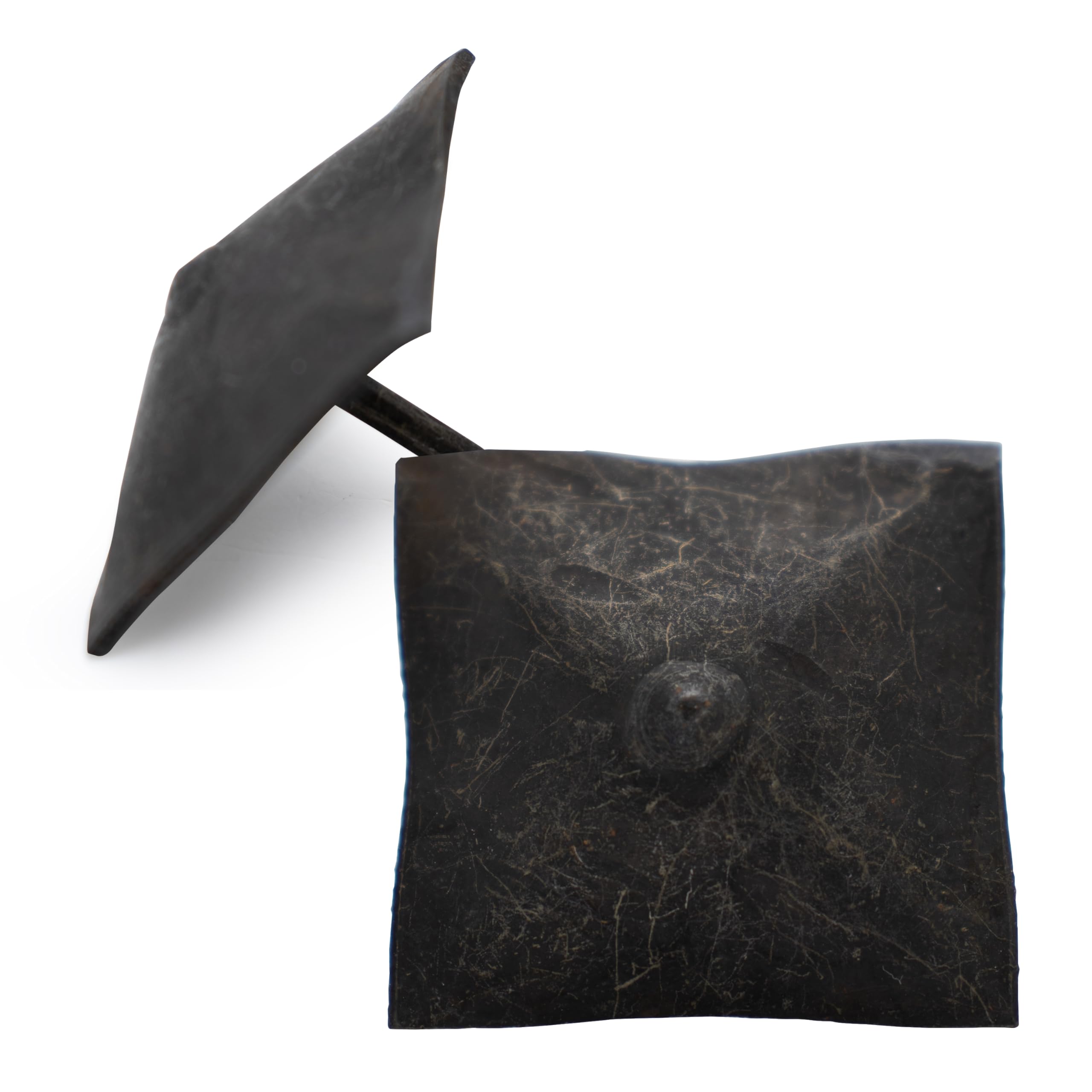 50 Pack - Iron Clavos Decorative Nails Pyramid Head 1.5 inch - Unfinished - Decorative Accent for Home Improvement - Farmhouse Shutters, Barn Door, Furniture, Carriage Gates Borderland Rustic Hardware