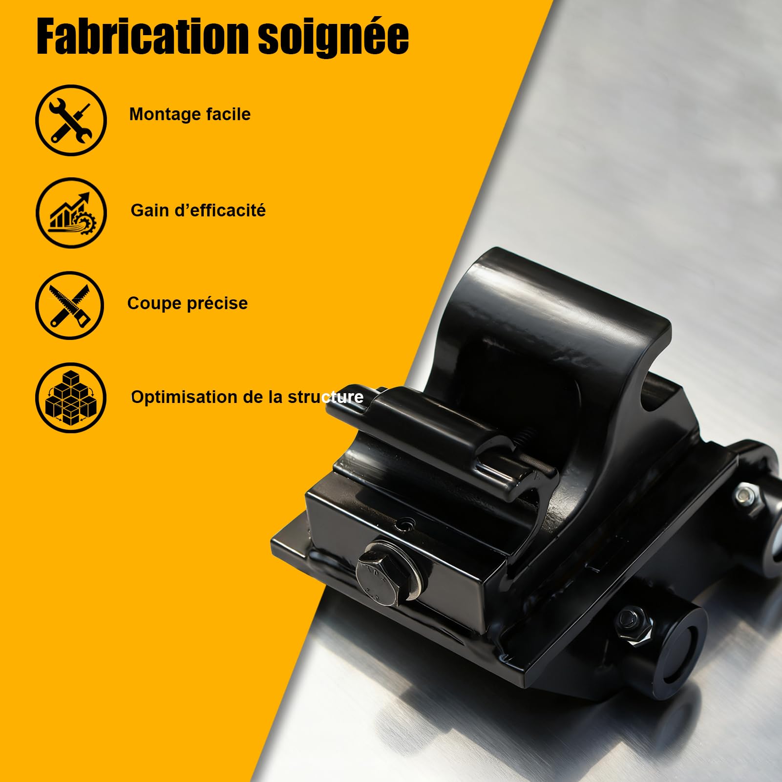 Enganche rápido mecánico para mini excavadora 0,8–1,8 t, Ø25 mm | Ancho 93 mm, entrecentros 85 mm, acero al manganeso antidesgaste, para cazo/rastrillo/escarificador, tolerancia 1–3 mm
