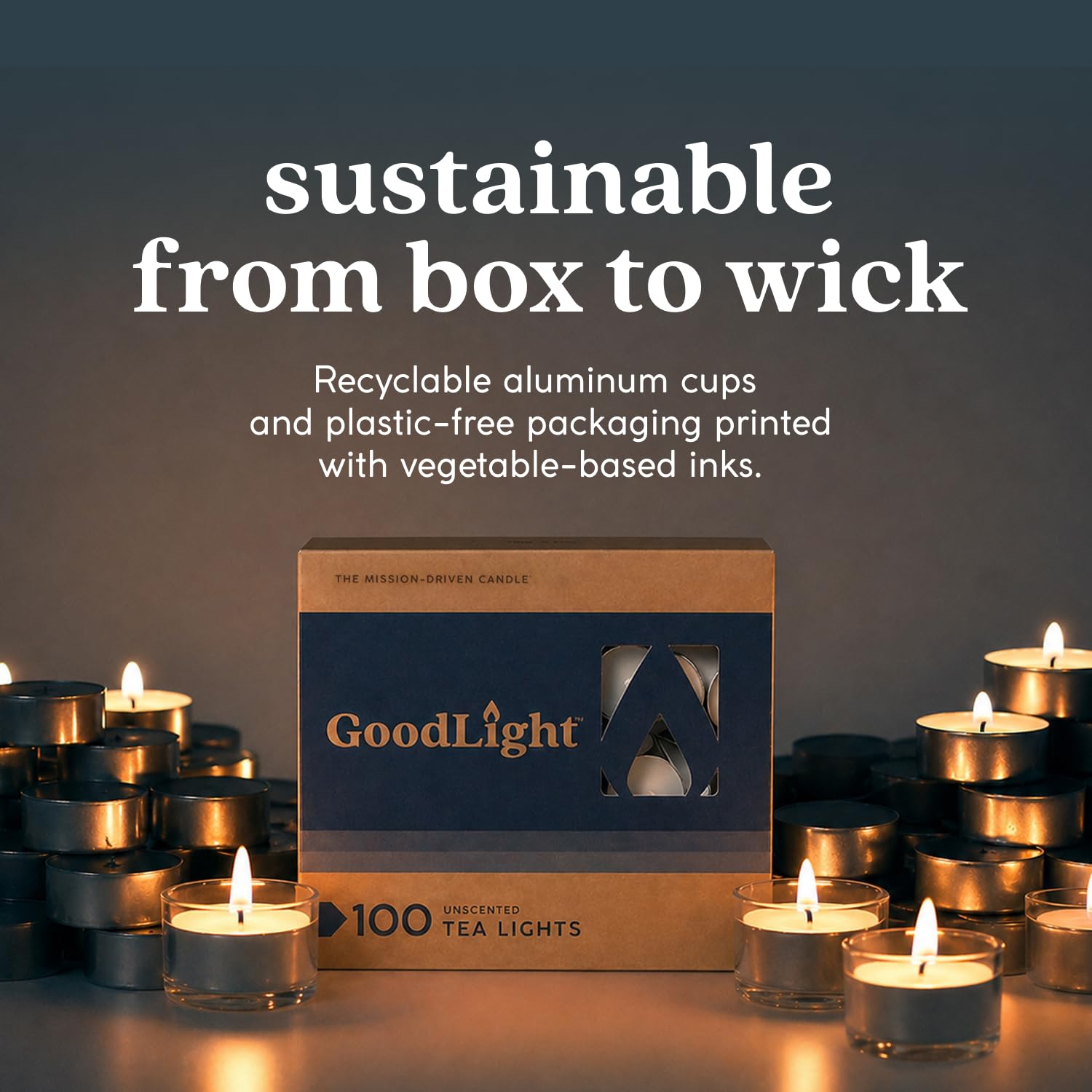GoodLight Paraffinfrei Natürliche Teelichter Kerze, 24 Stück