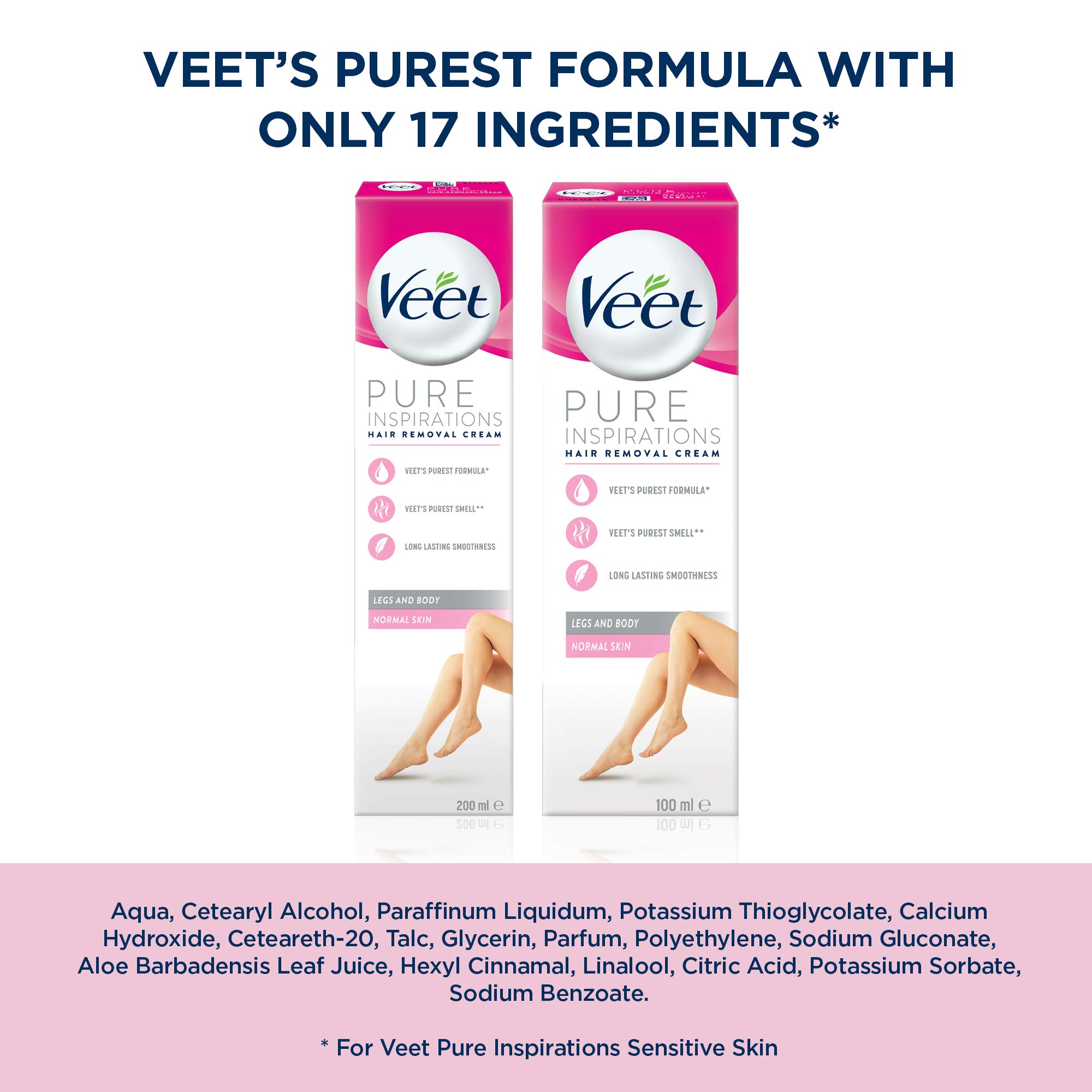 Veet Krem do depilacji włosów/mleczko lotosu i jaśmin/jedwabiście gładka skóra/seksowne nogi/normalna skóra/ 3 minuty działania / 100 ml