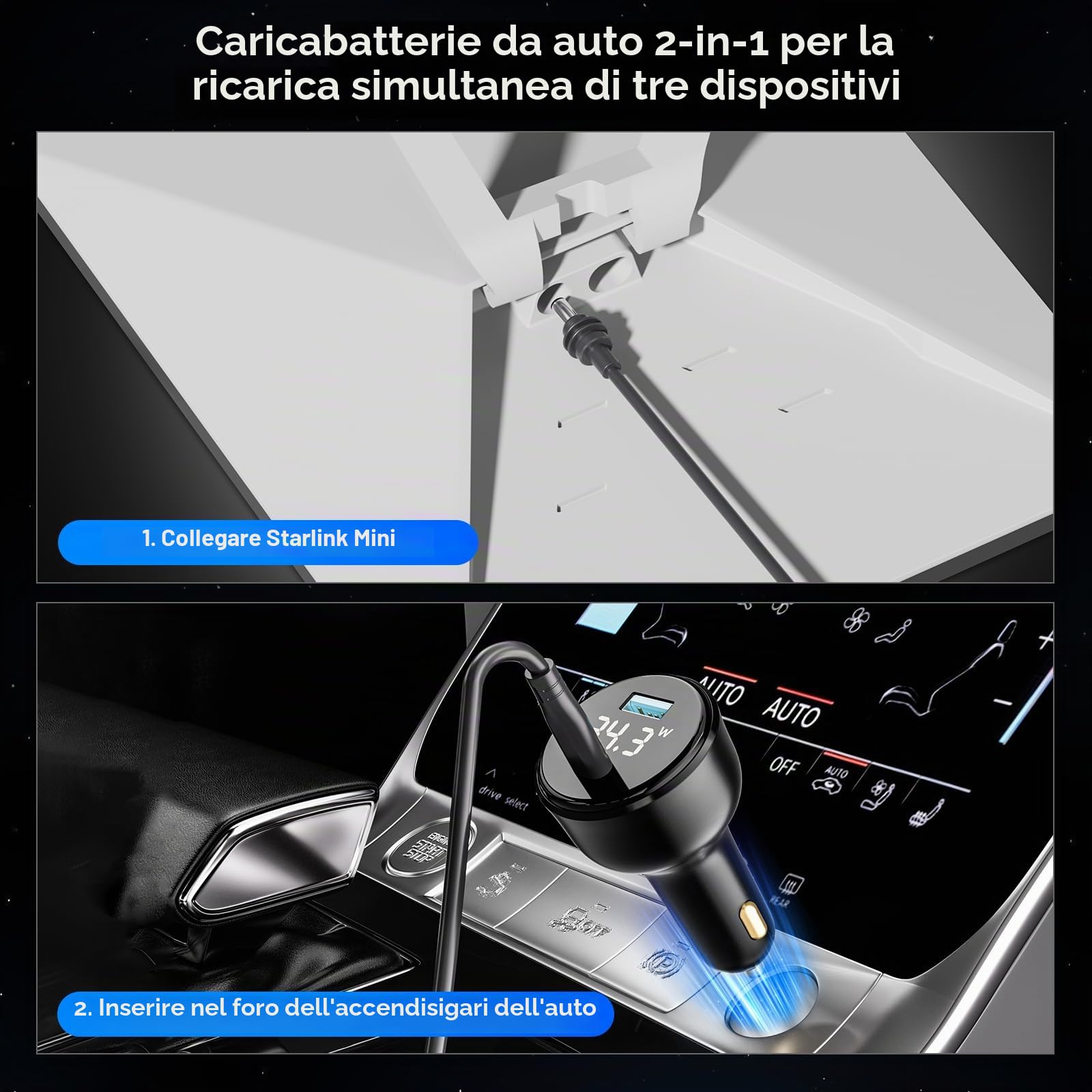 XLTTYWL Starlink Mini Adattatore 12V, Convertitore Booster DC a DC 144W, da 12V a 48V 3A Alimentatore Star link Mini con Cavo DC 5 x 2,1 mm per Mini Star link Dishy(3 m/10 piedi)