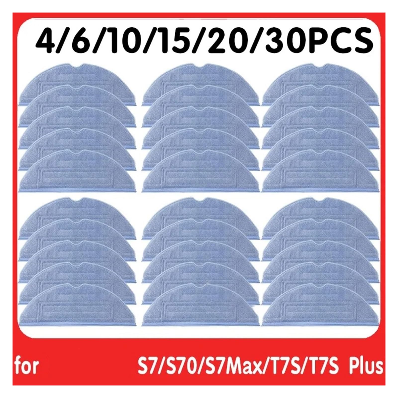 Paños de fregona lavables y reutilizables, accesorios for robot aspirador, piezas compatibles con Roborock S7, S7MaxV Ultra, S70, S75, S7Max, T7s, T8Plus y G10.(6pcs a)