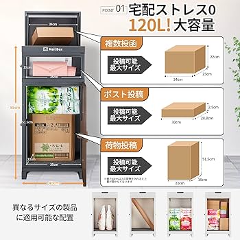 宅配ボックス ポスト 宅配BOX 簡単組立【組み立てあり】グレ1766 宅配ボックス ポスト 宅配BOX 簡単組立【組み立てあり】グレ1766