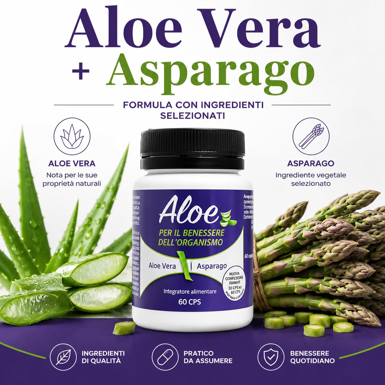 Aloe Viola Integratore Alimentare 120 Compresse | Con Aloe, Fieno Greco, Asparago